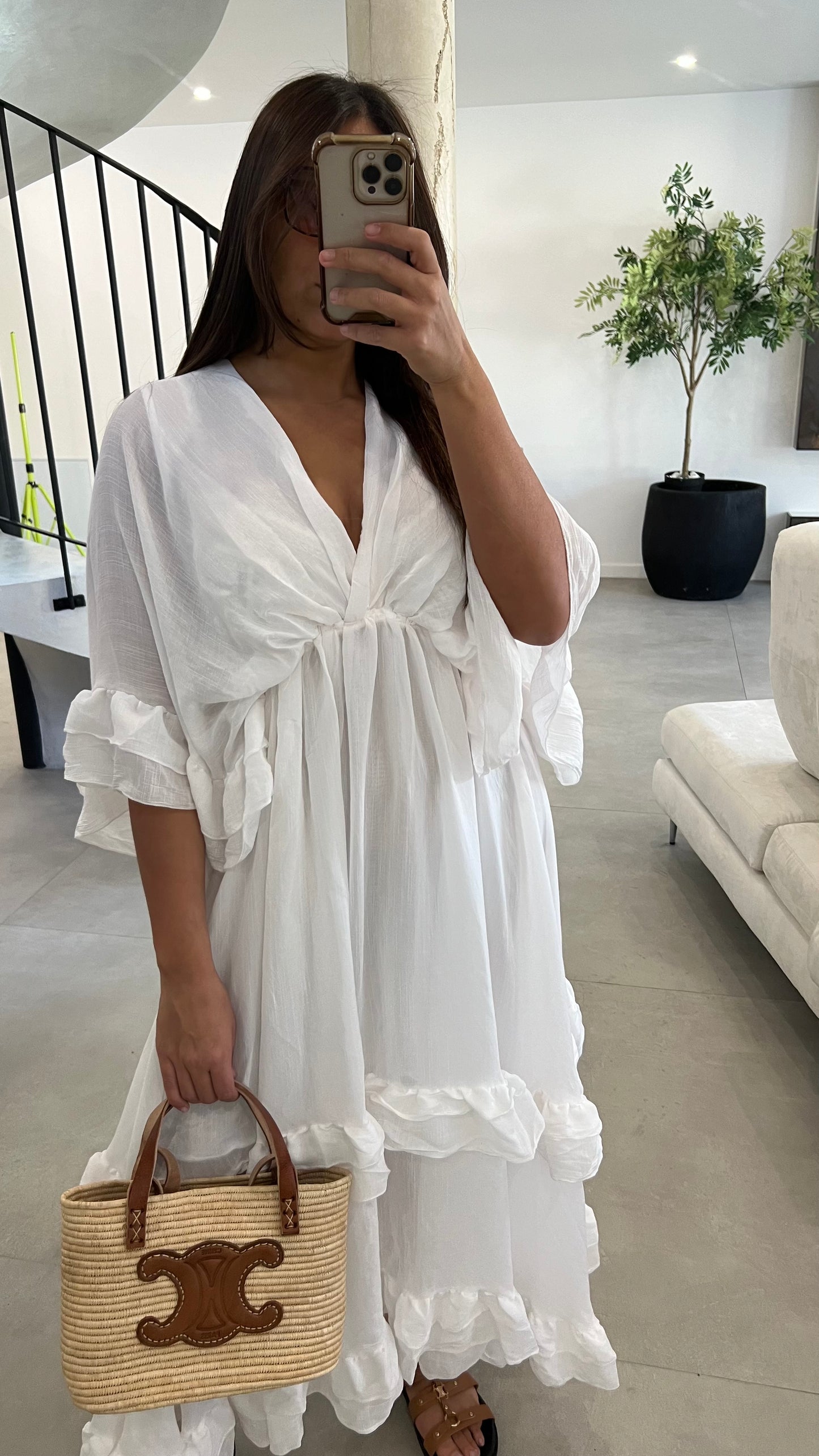 Robe à volants blanche