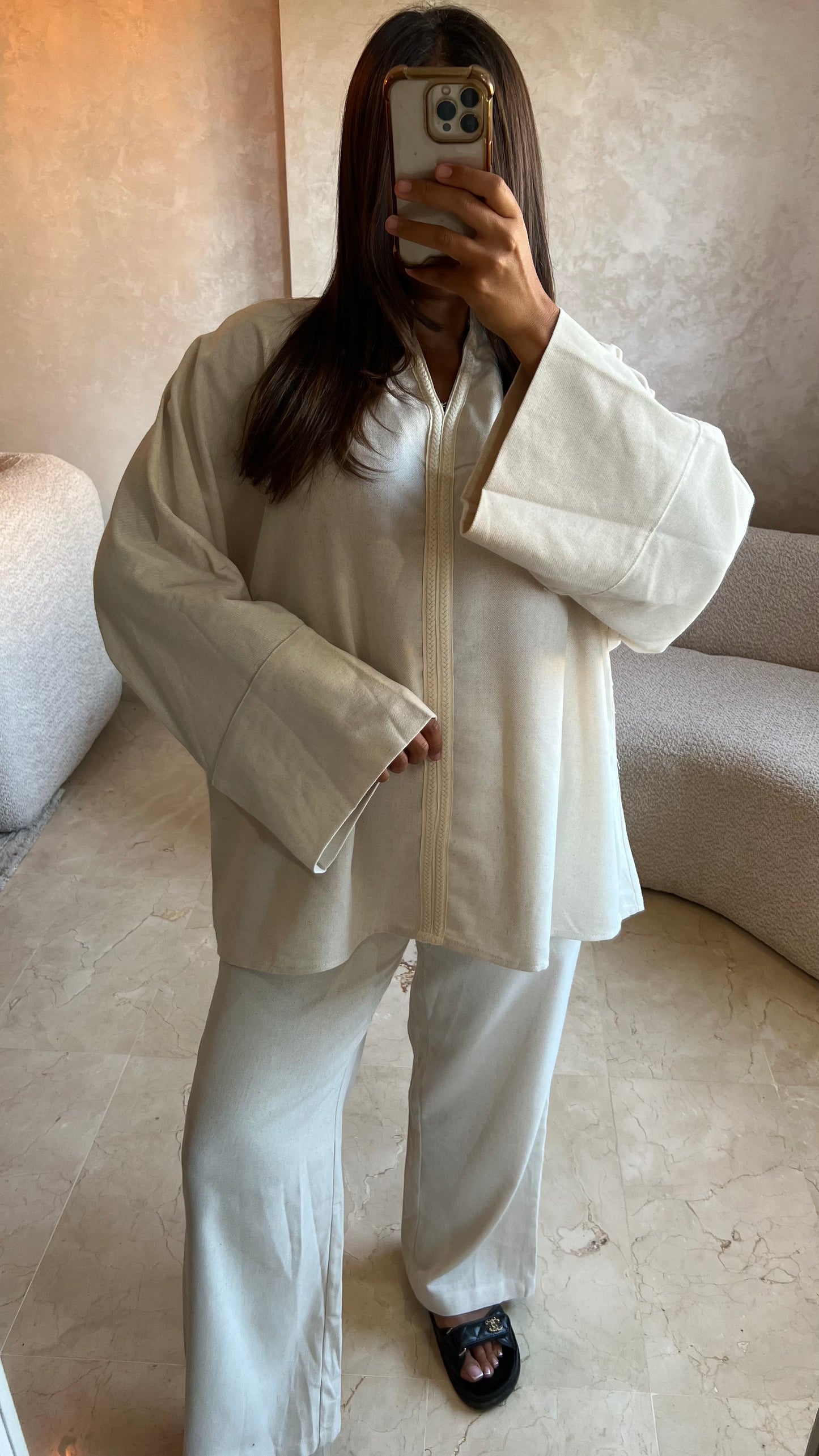 Ensemble souk en lin beige