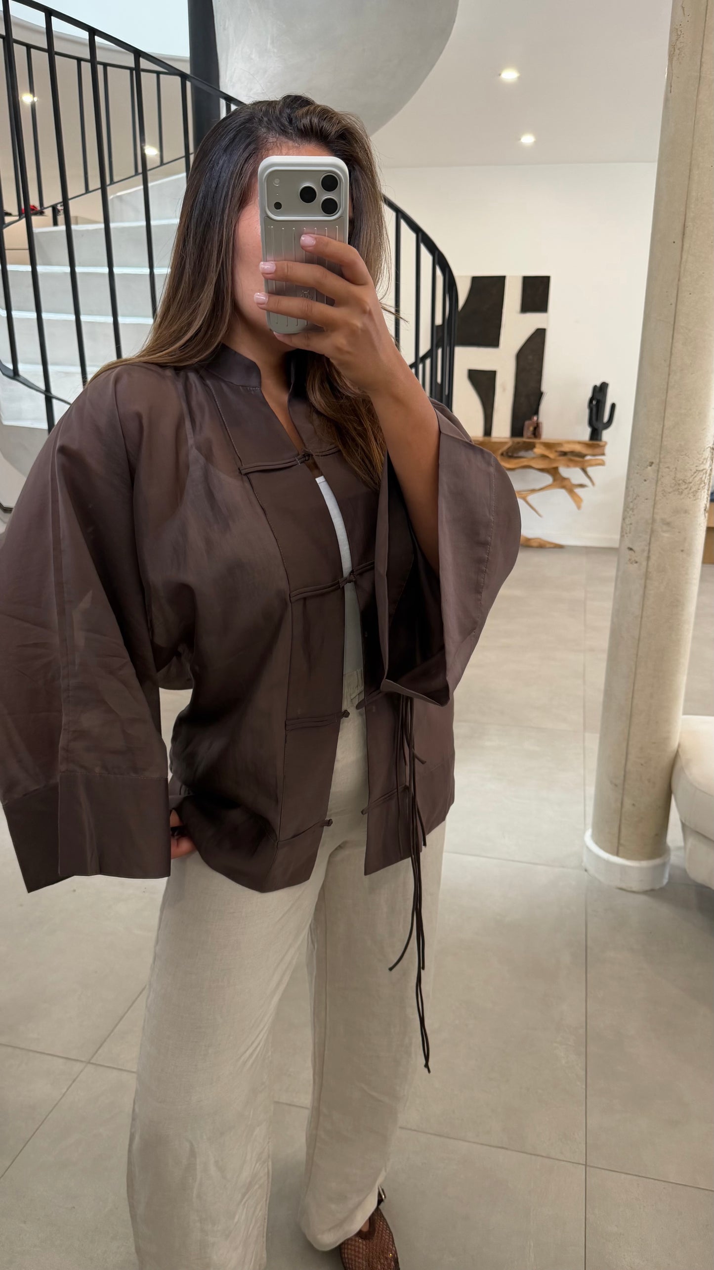 Blouse fluide marron