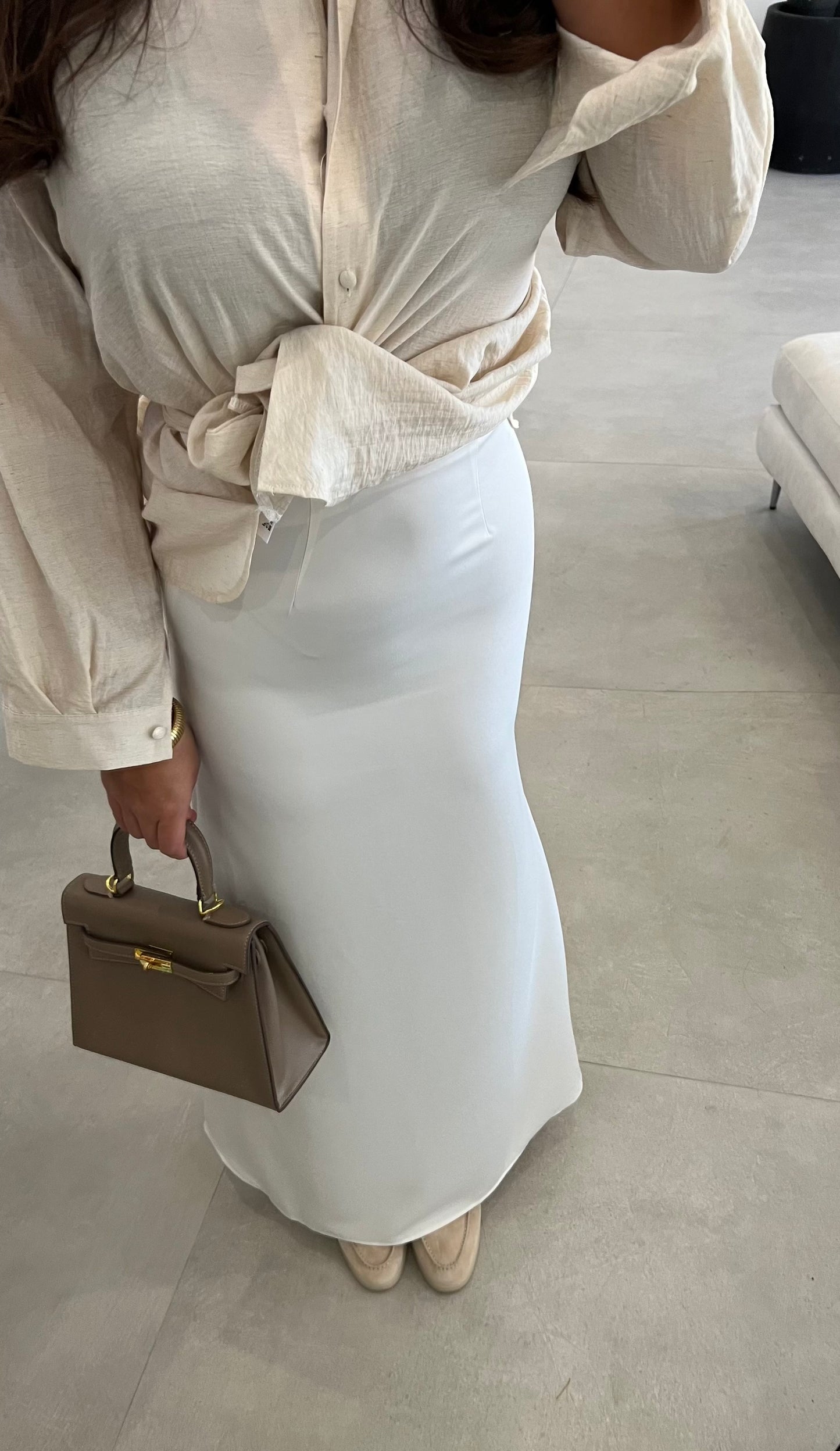 Jupe longue en satin