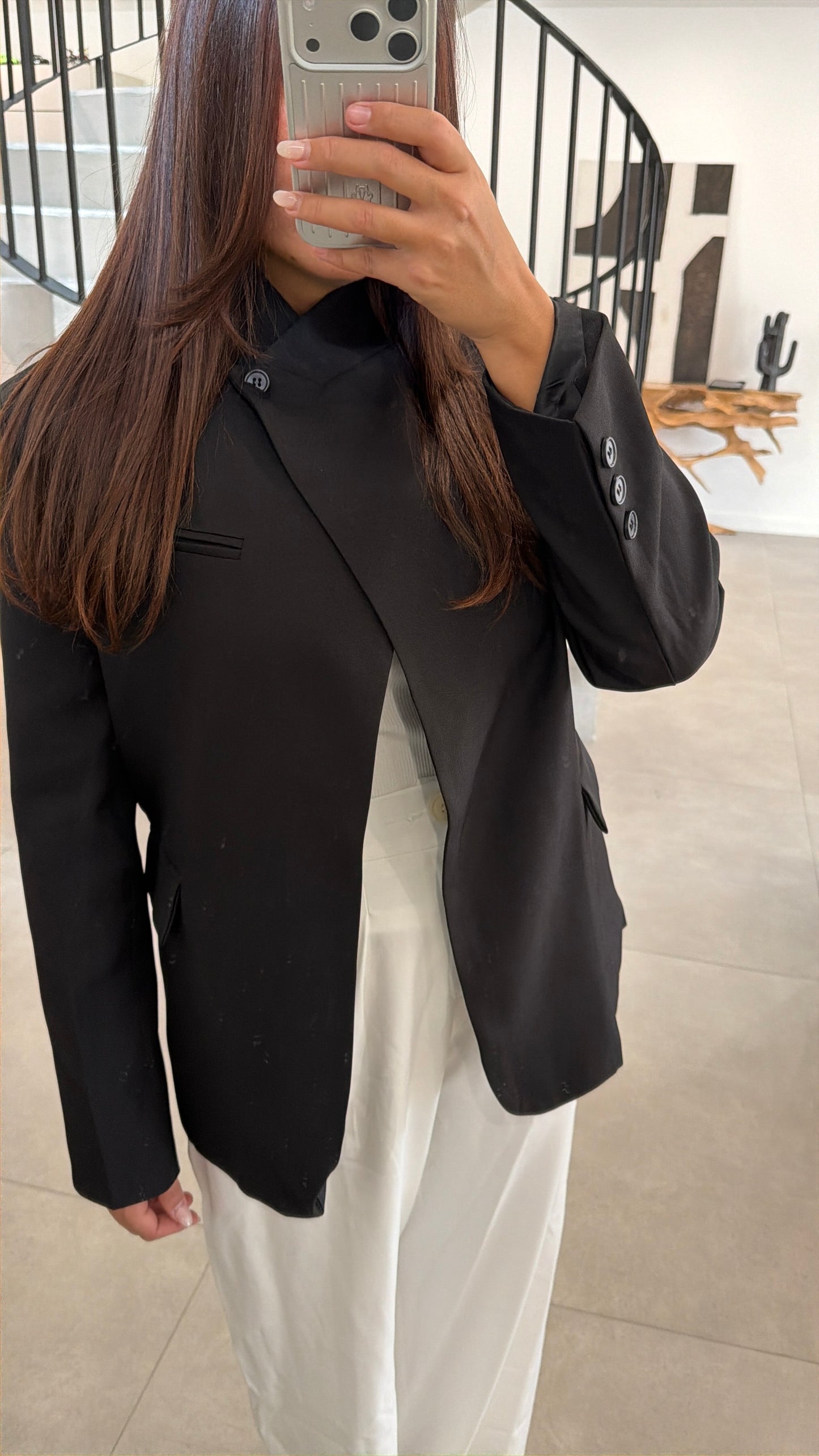 Blazer col montant noir