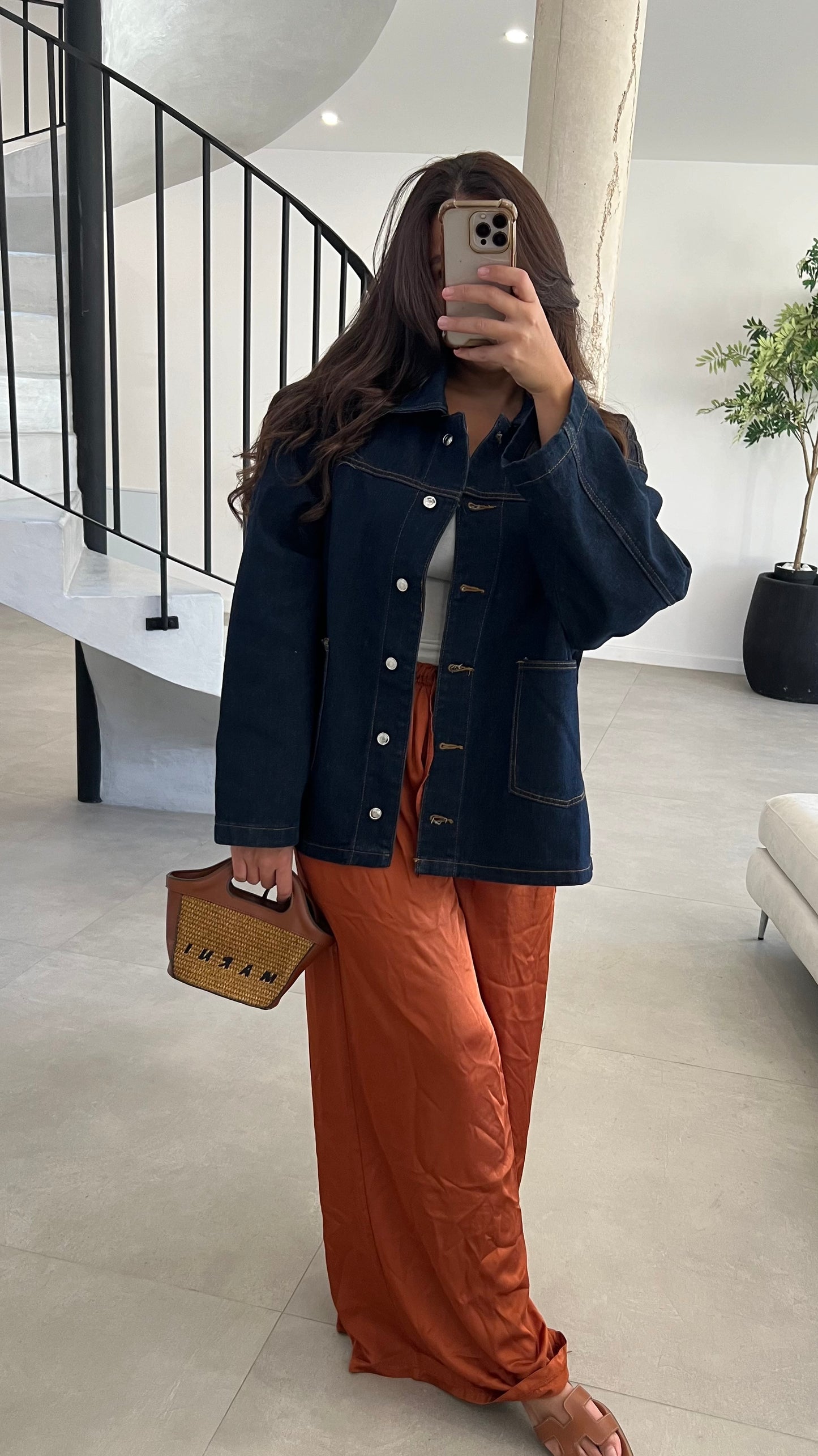 Pantalon palazzo rouille