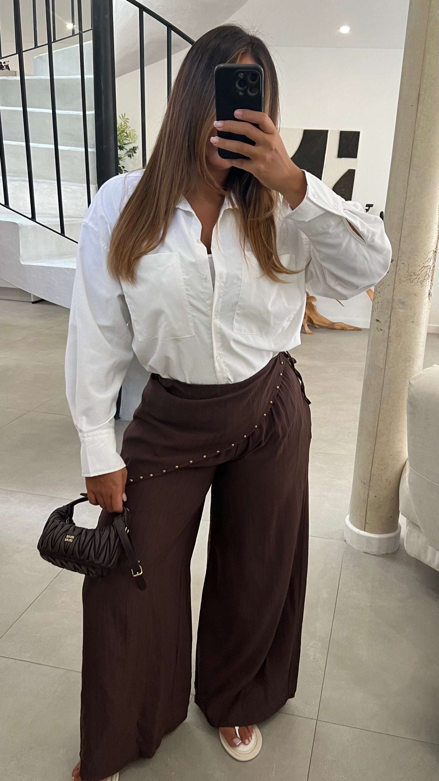 Pantalon à foulard amovible