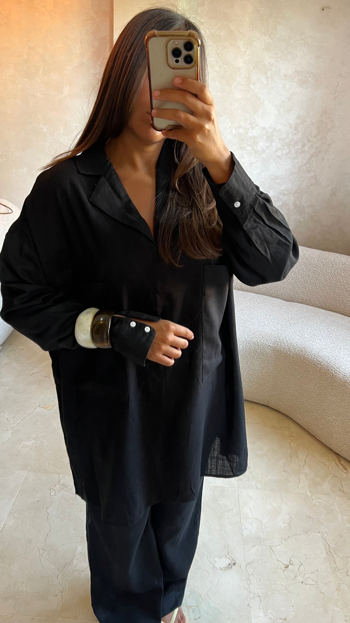 Ensemble en lin noir