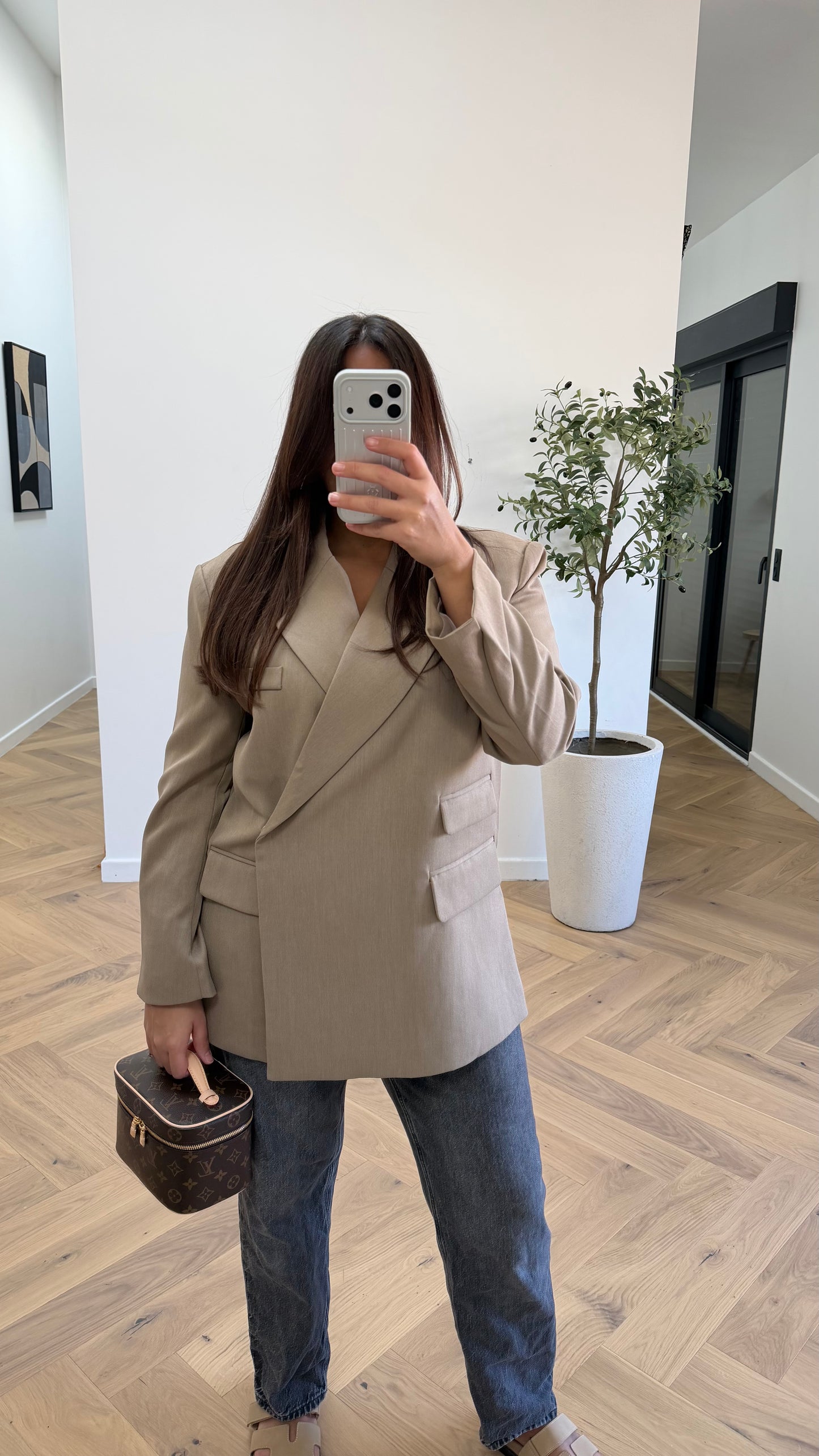 Blazer croisé beige