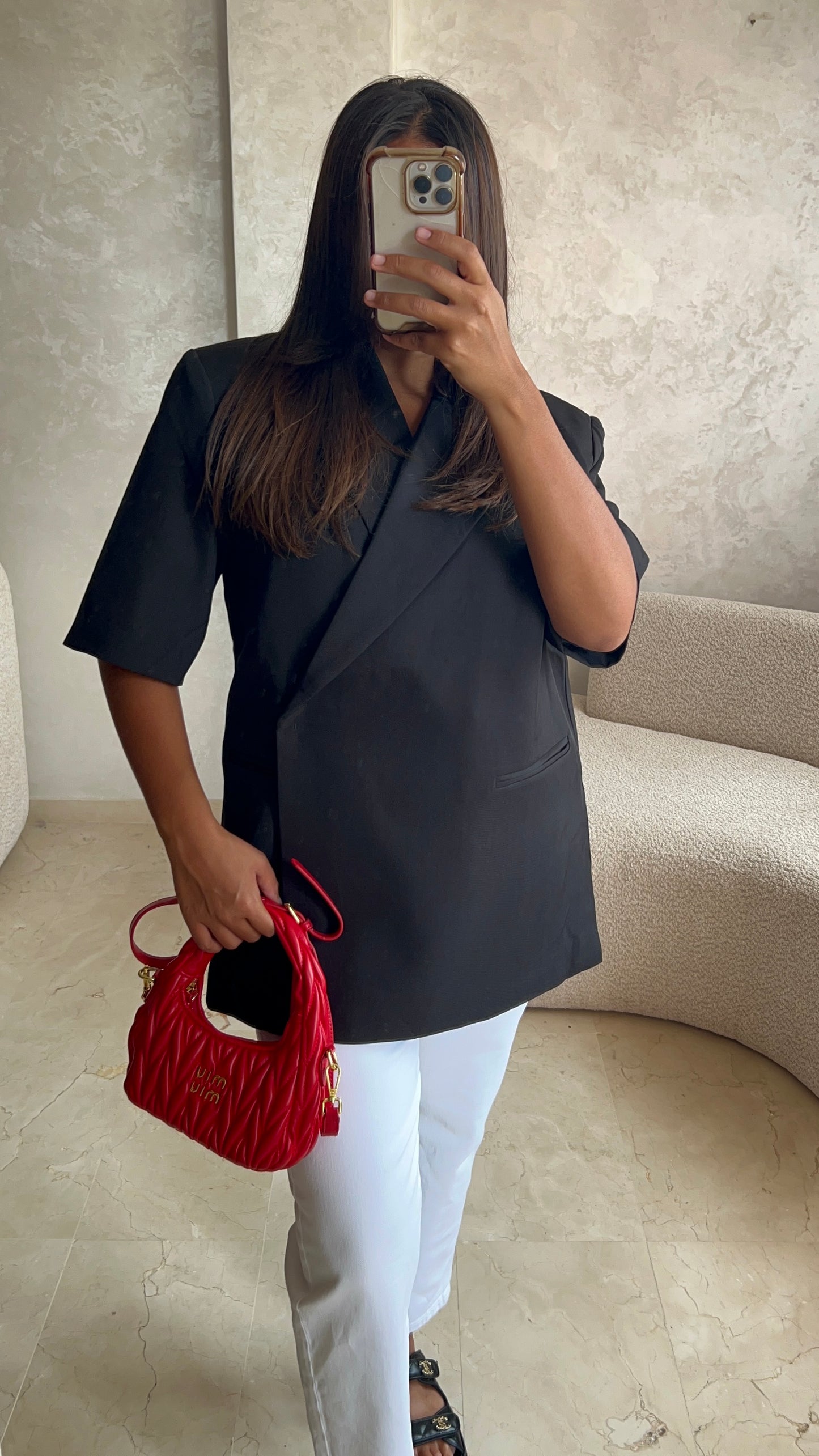 Blazer manche courte noir