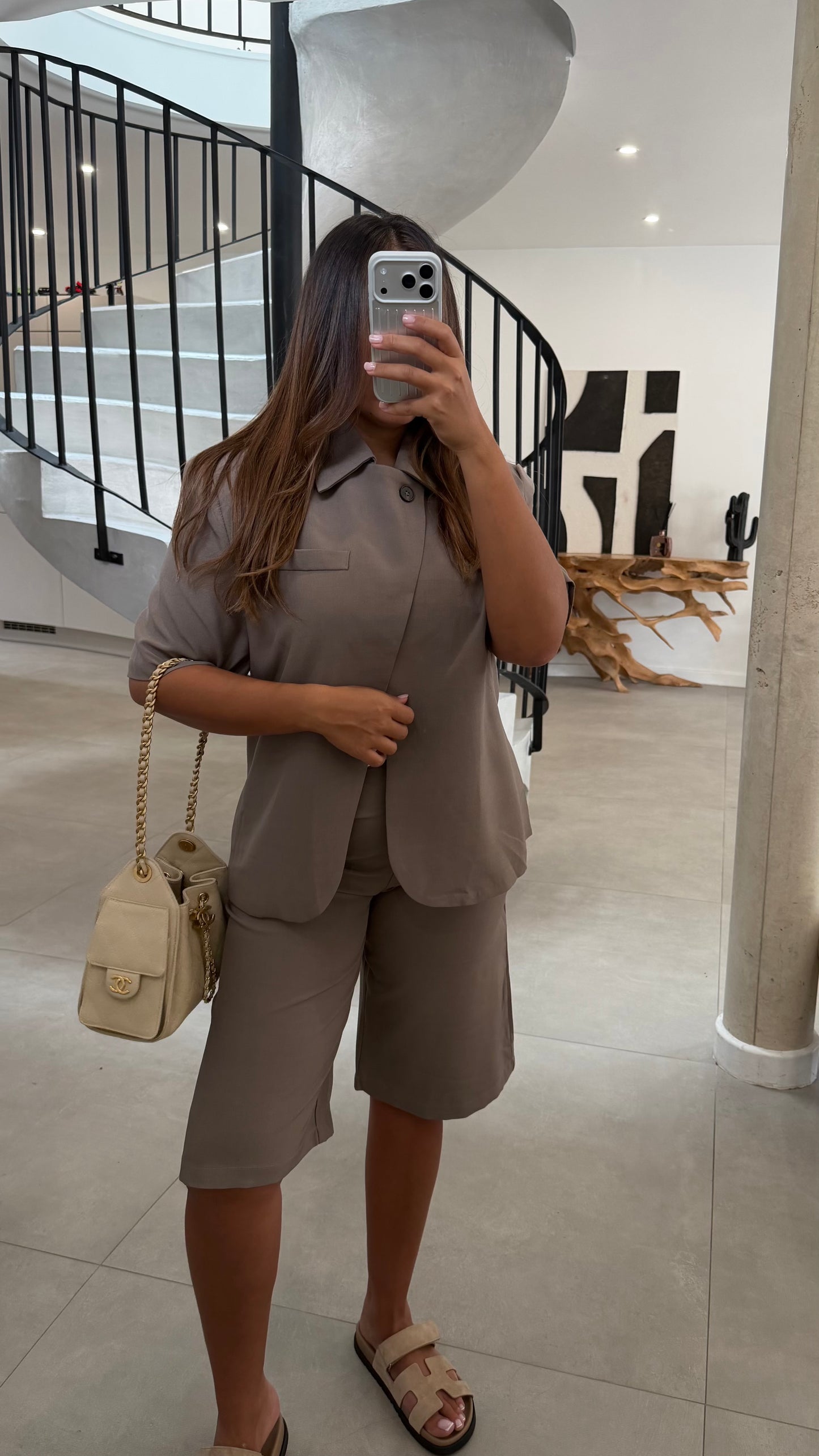 Ensemble blazer short mocha