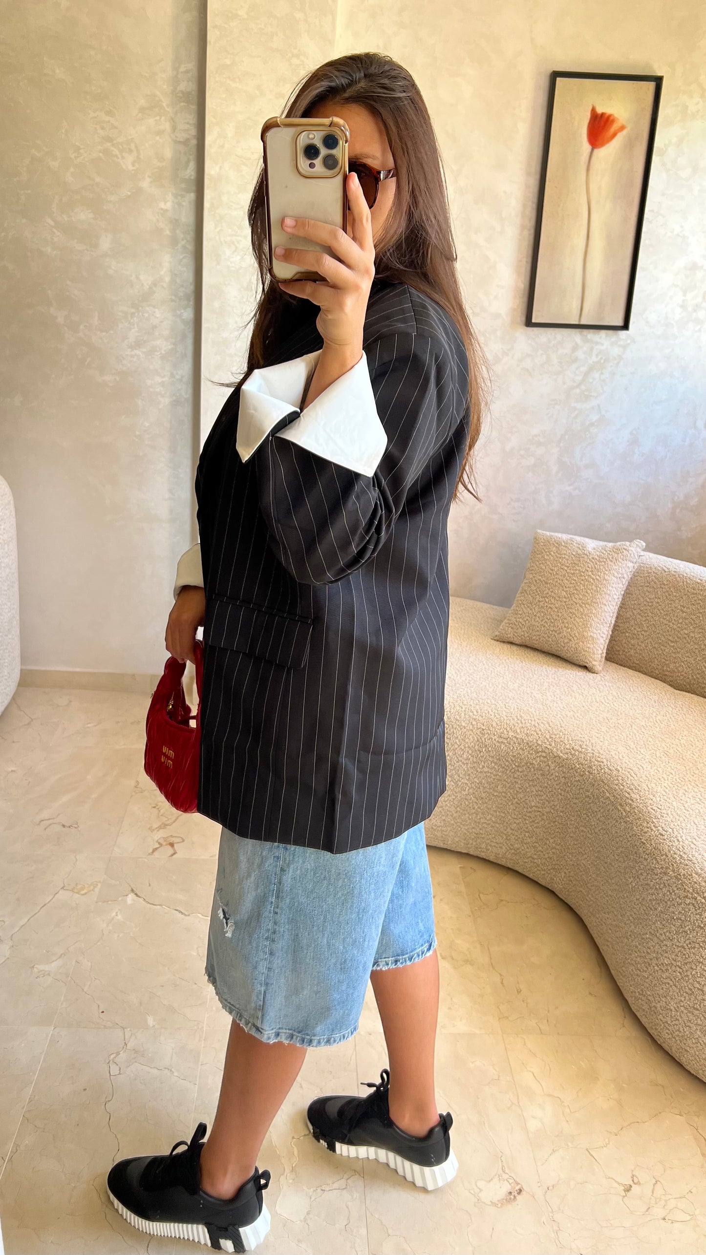 Blazer oversize à rayures