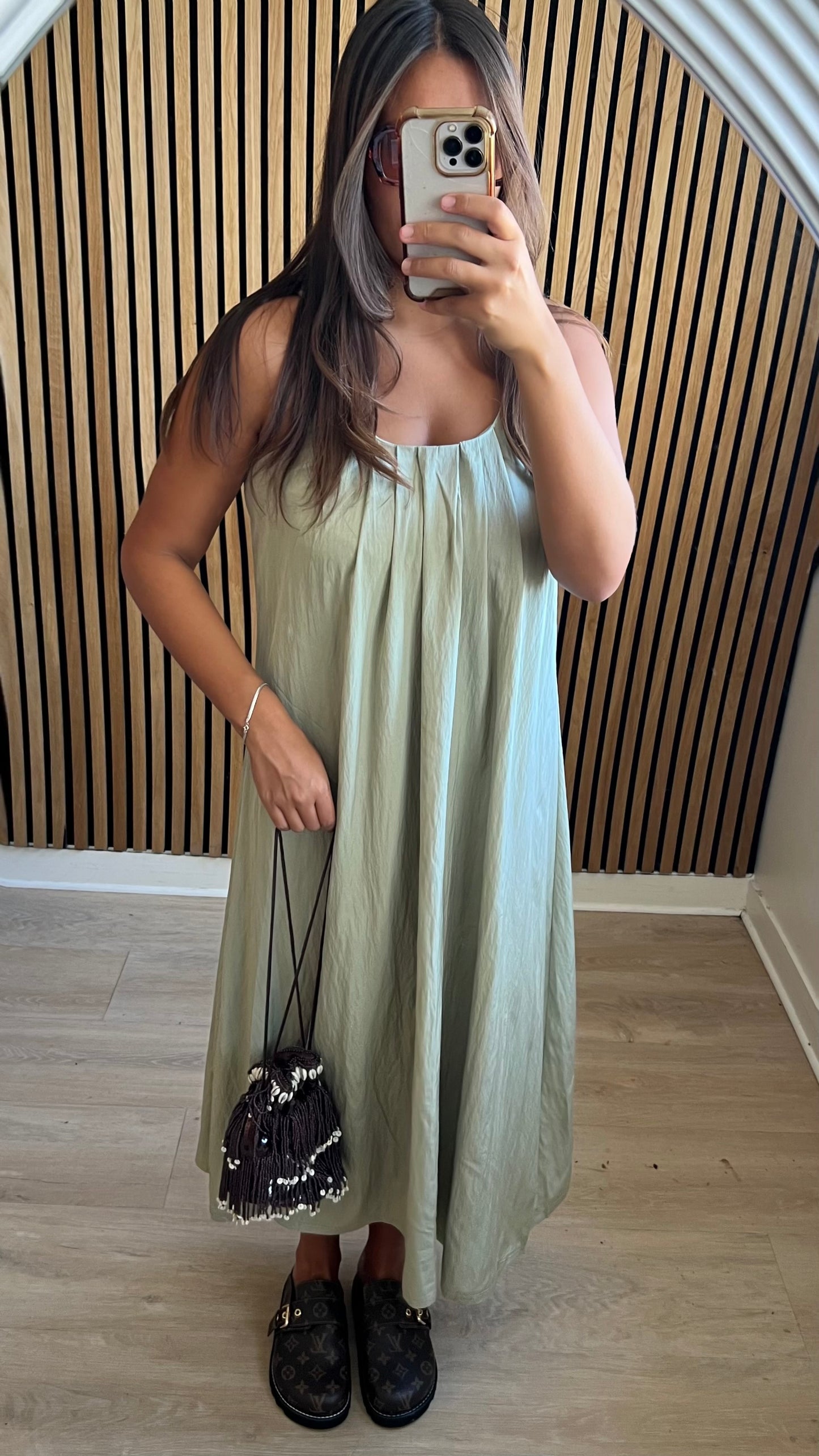 Robe longue kaki