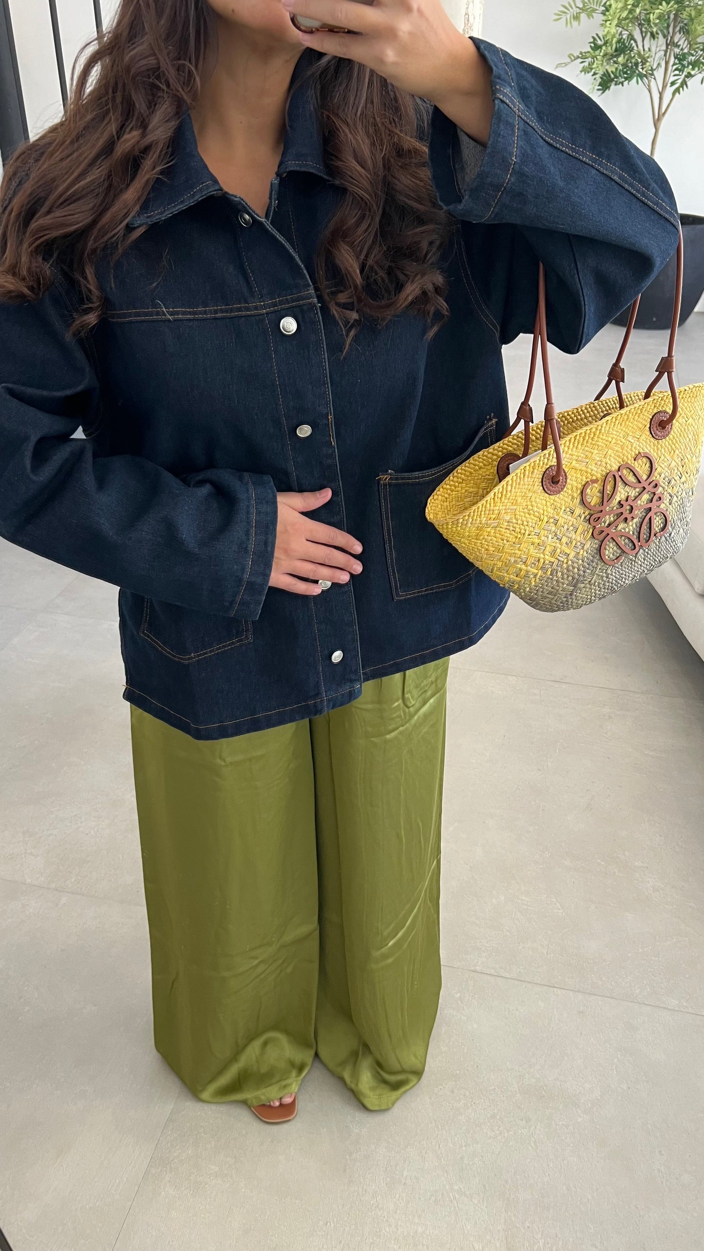 Pantalon palazzo vert olive