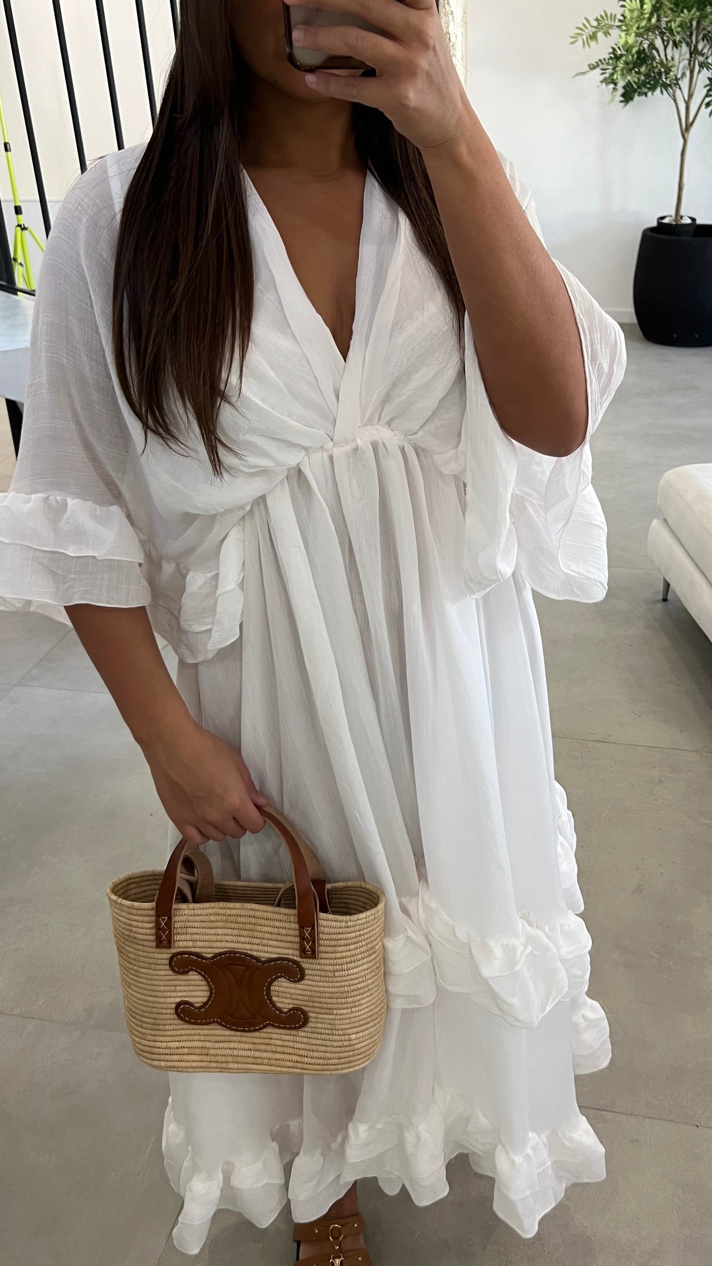 Robe à volants blanche