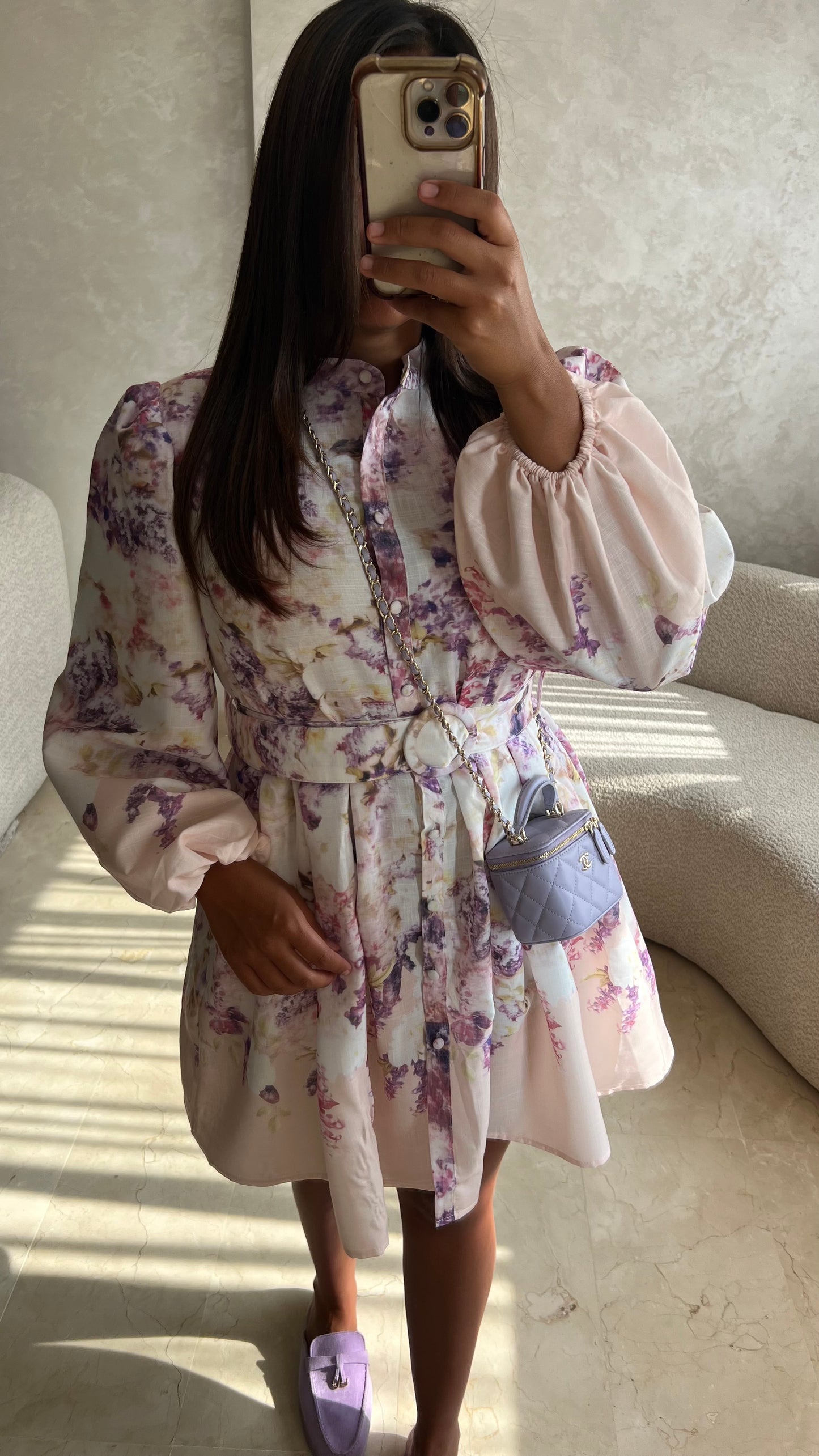 Robe courte lilas