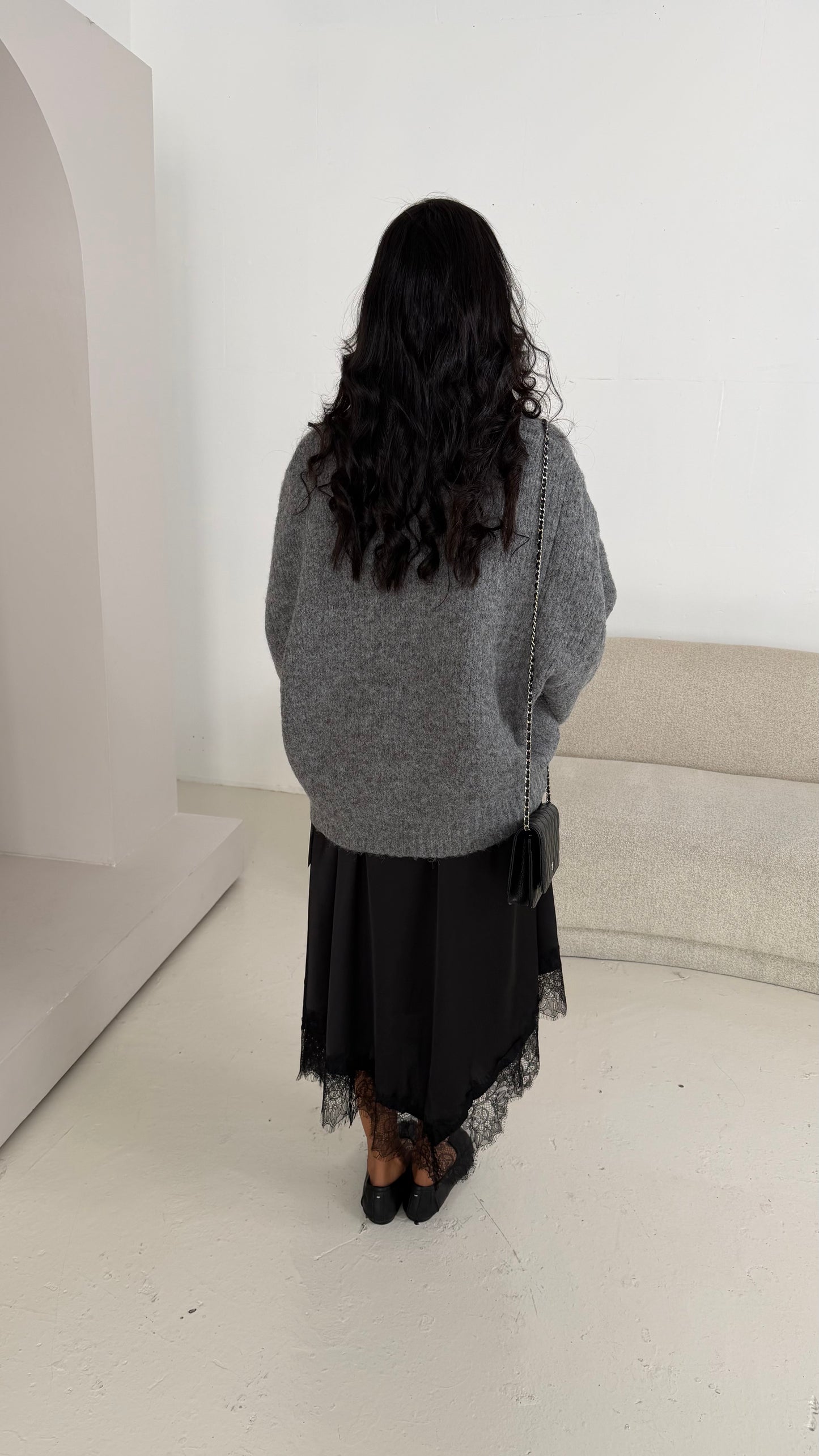 Pull gris oversize