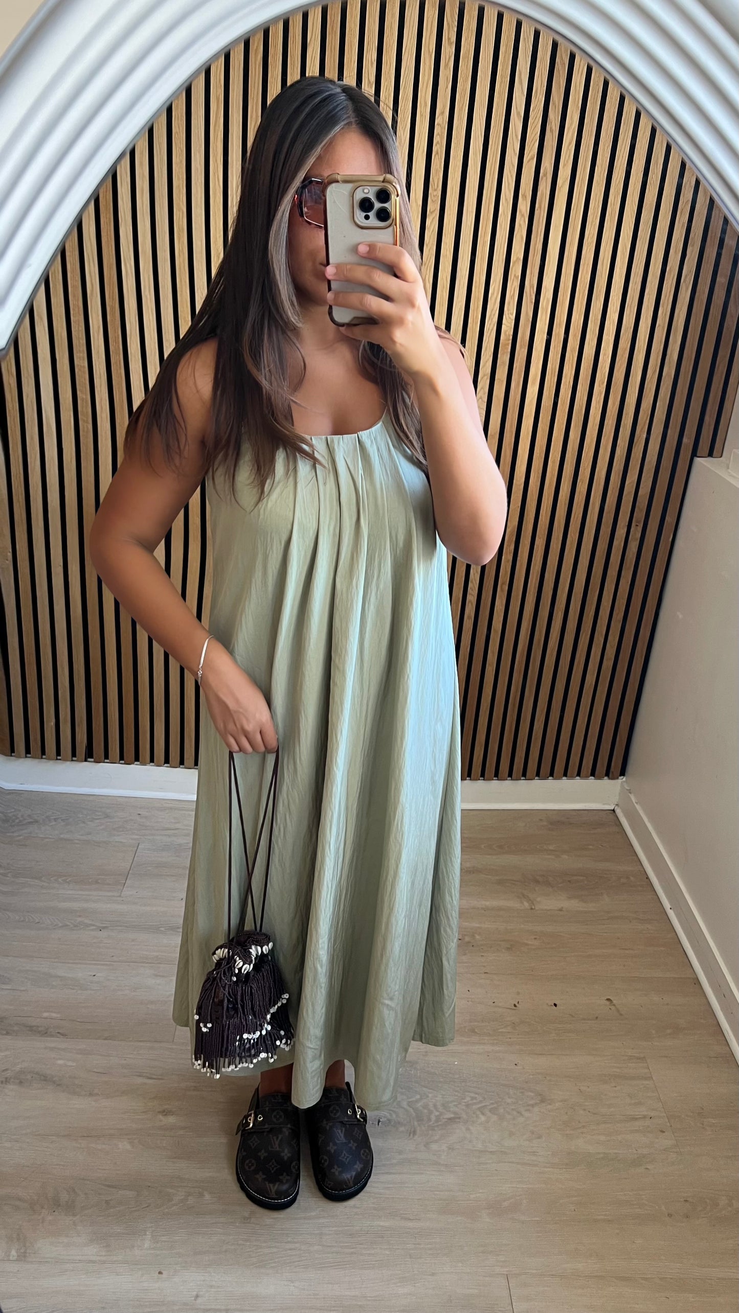 Robe longue kaki
