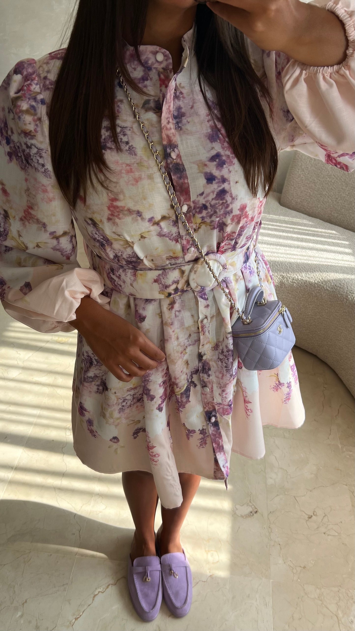 Robe courte lilas