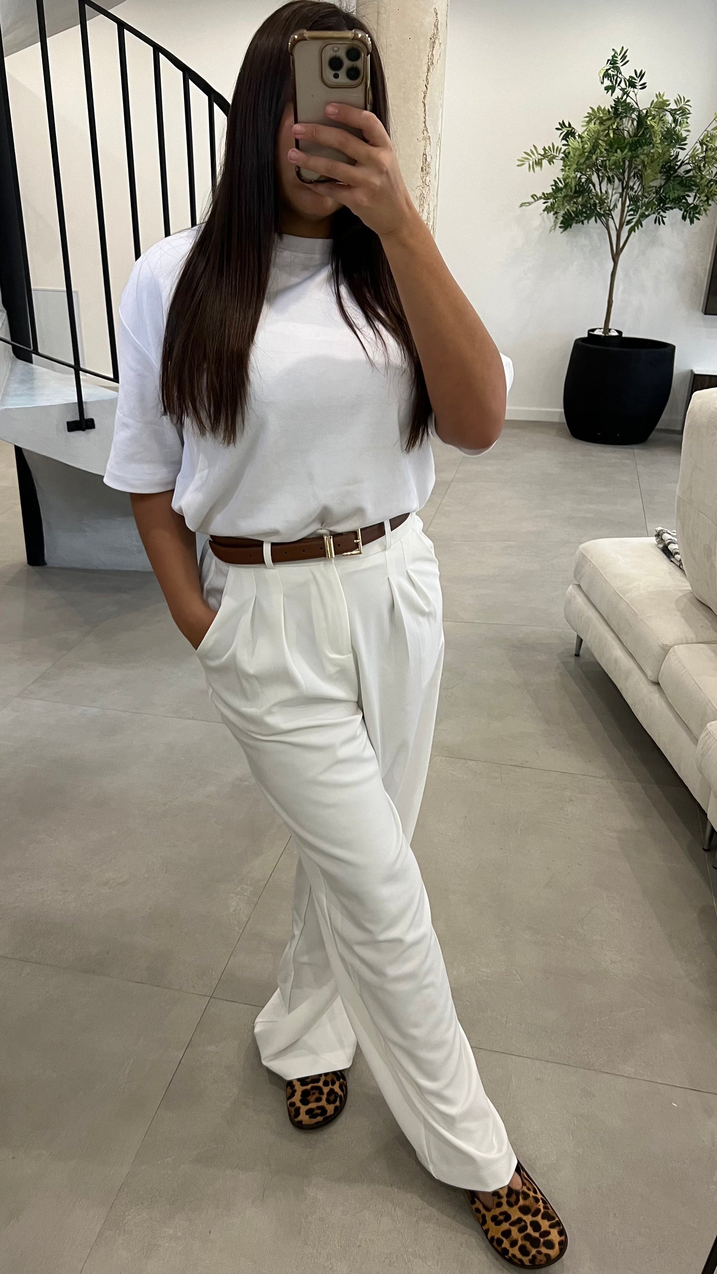Pantalon large blanc