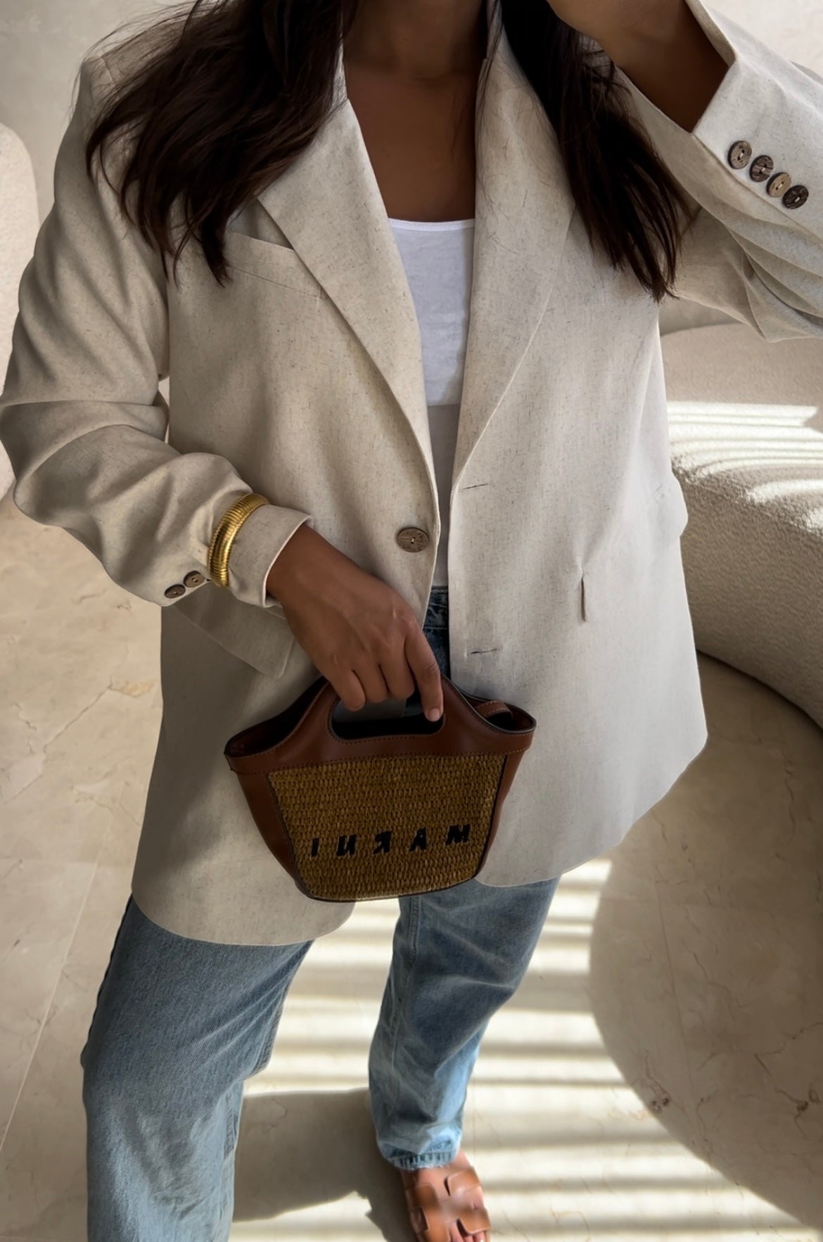 Blazer oversize en lin
