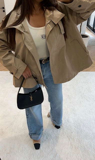 Trench court oversize beige