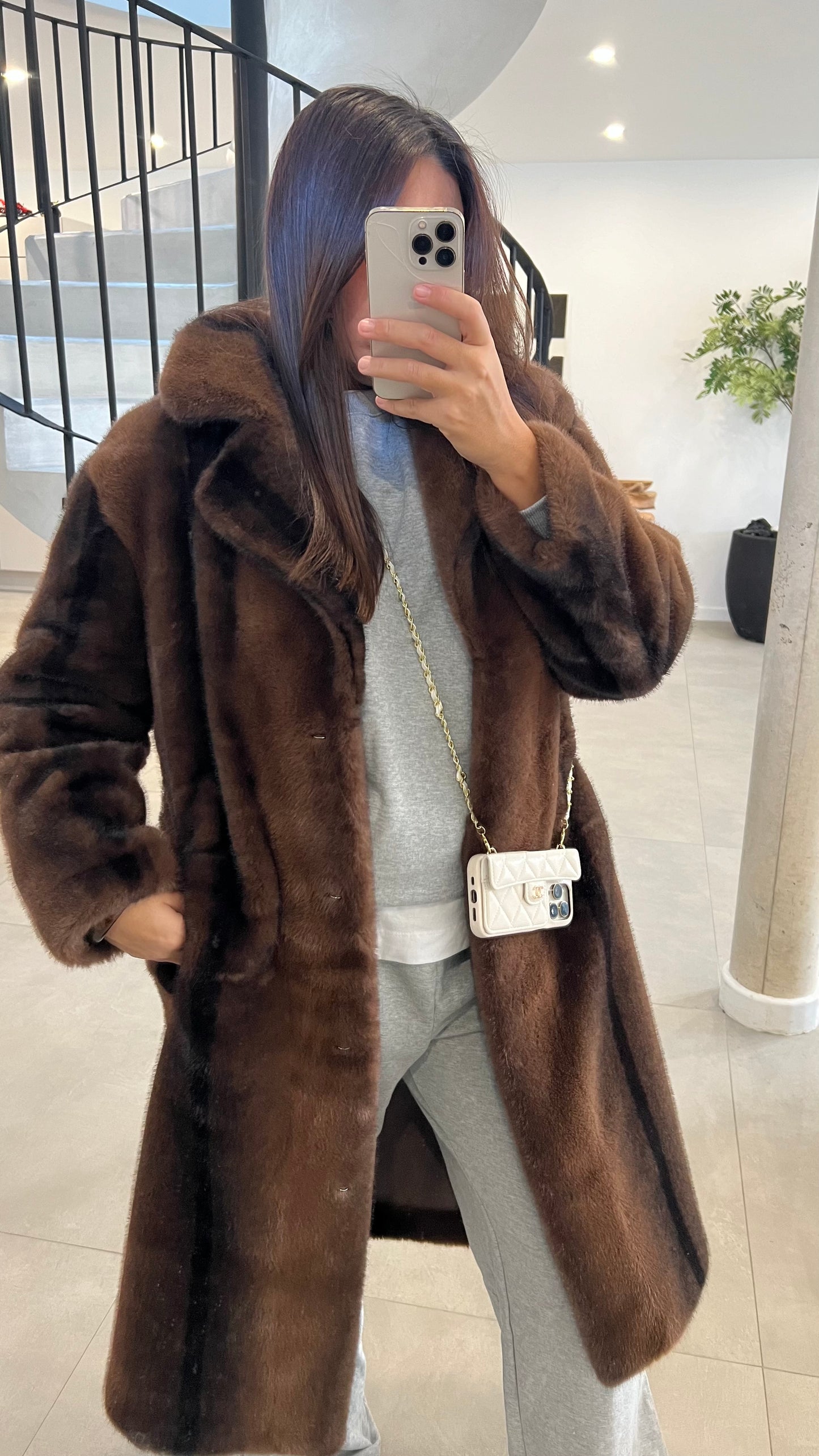 Fourrure longue choco