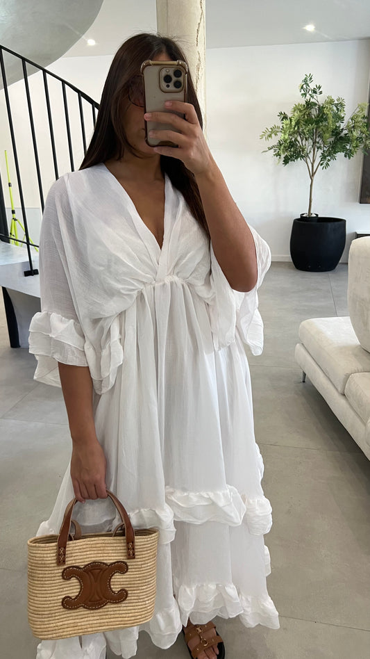 Robe à volants blanche