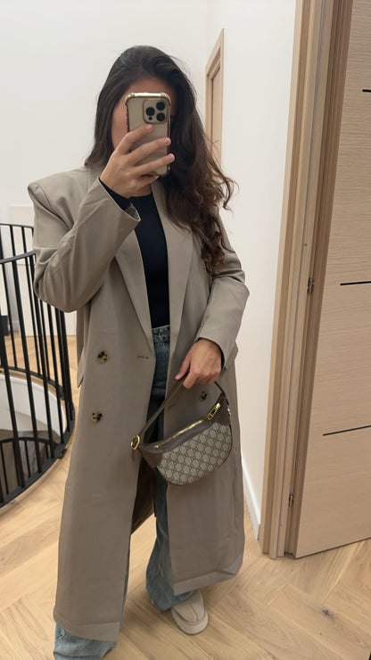 Blazer long classique taupe