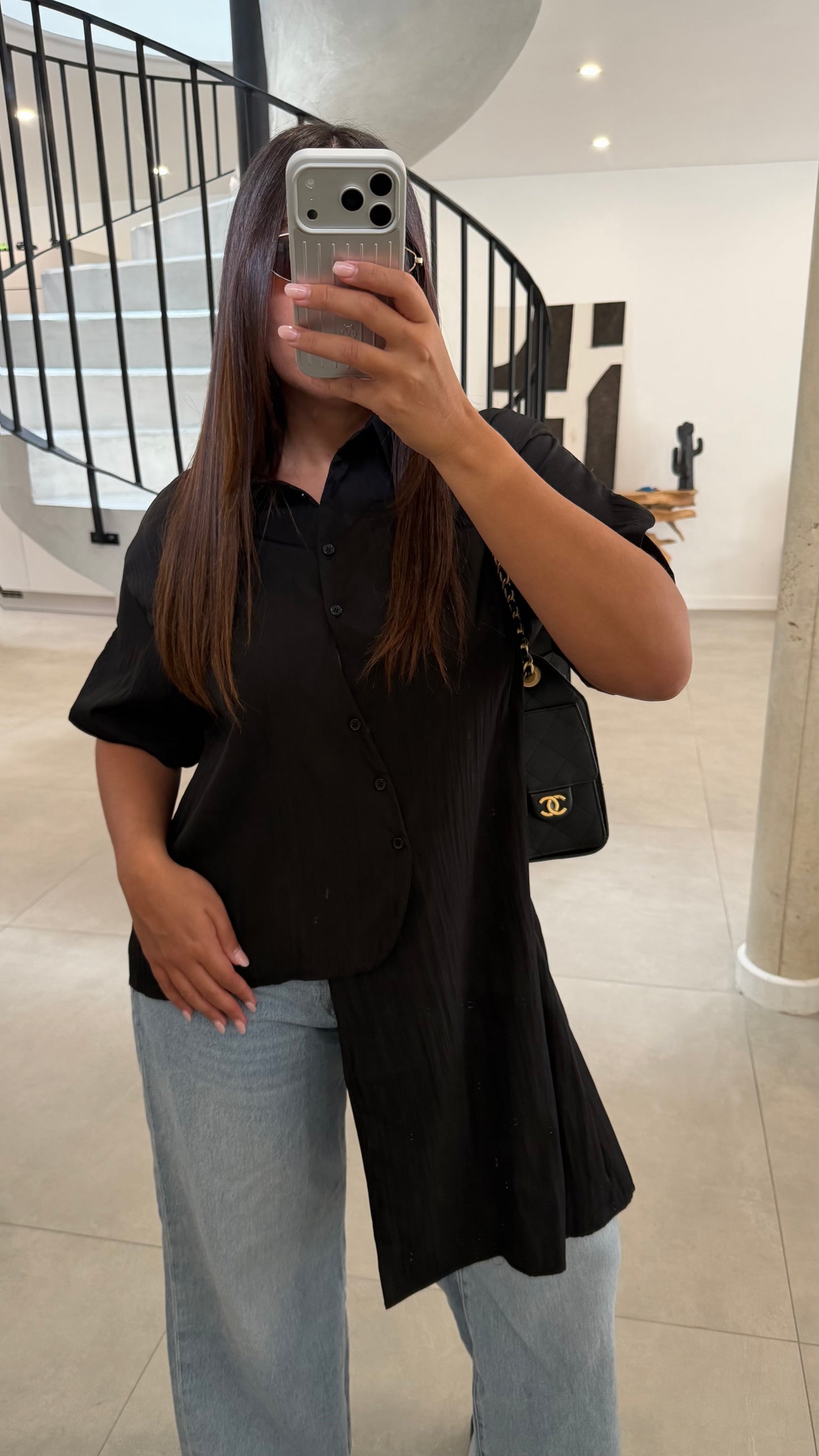 Chemise asymétrique noir