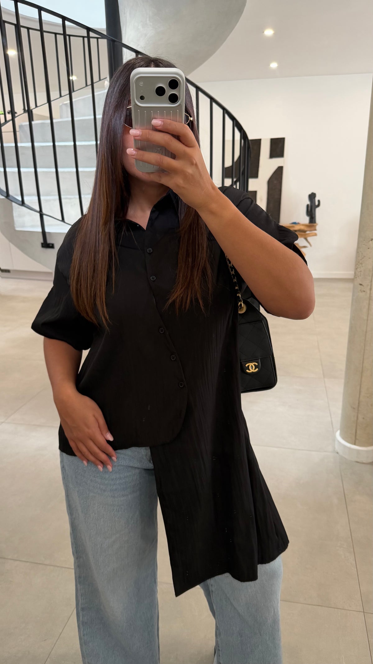 Chemise asymétrique noir