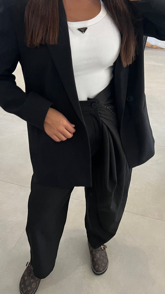 Pantalon à surpiqure noir