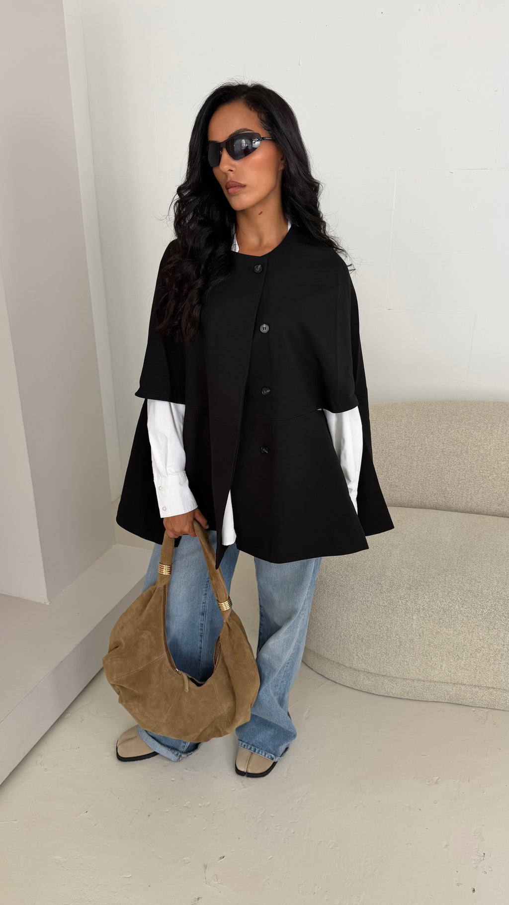 Blazer cape noir