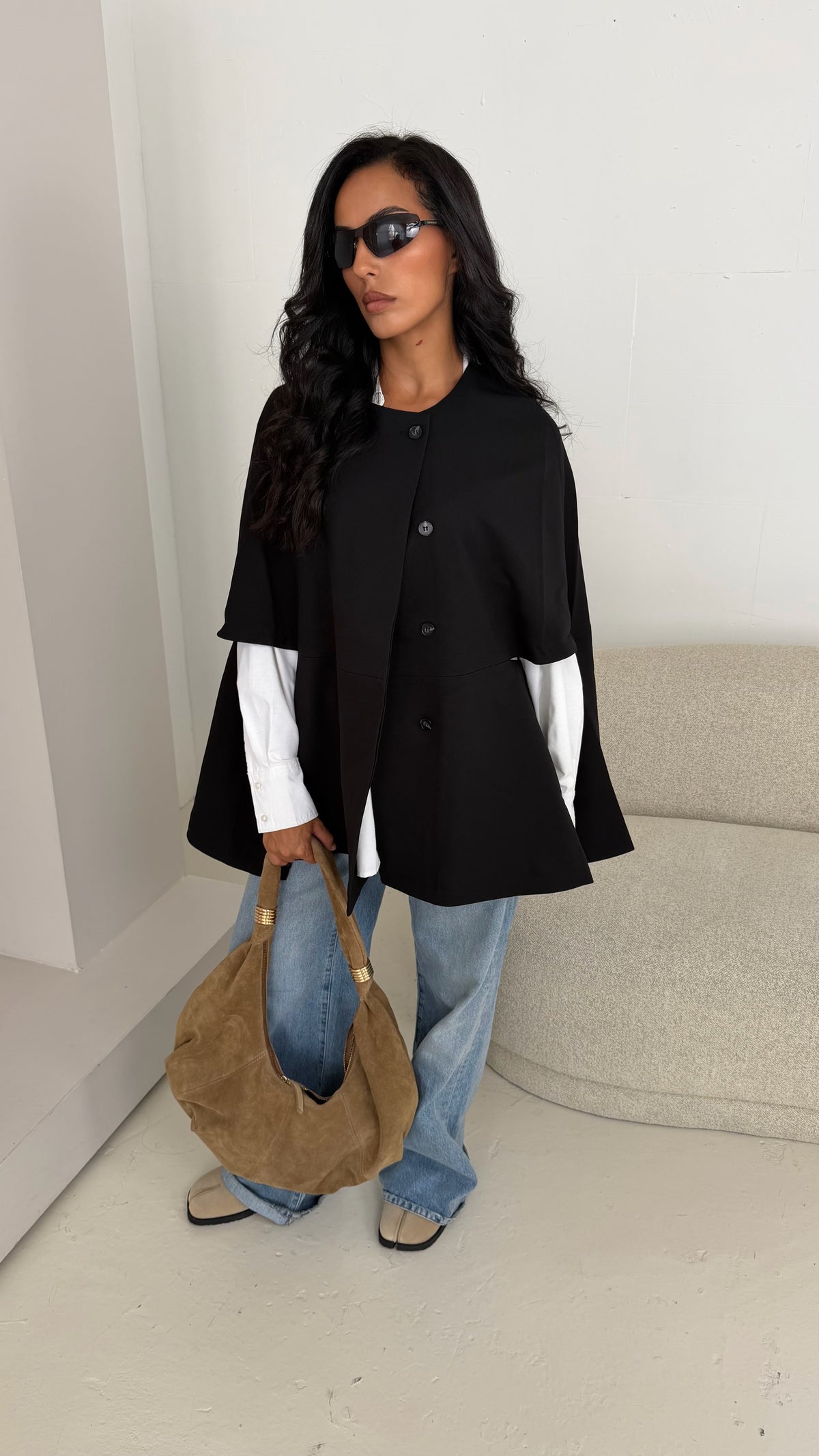 Blazer cape noir