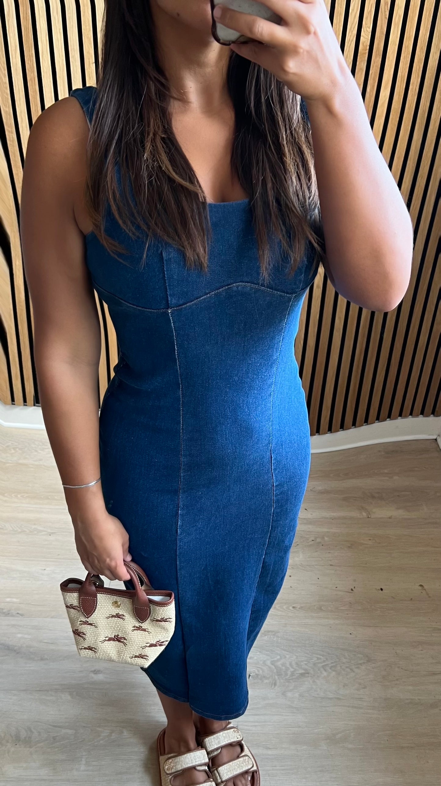 Robe longue en jean