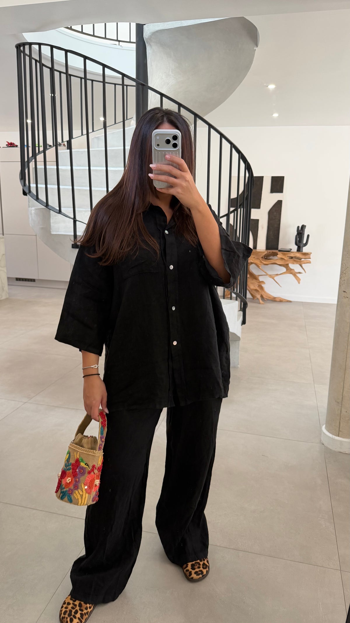 Ensemble en lin noir