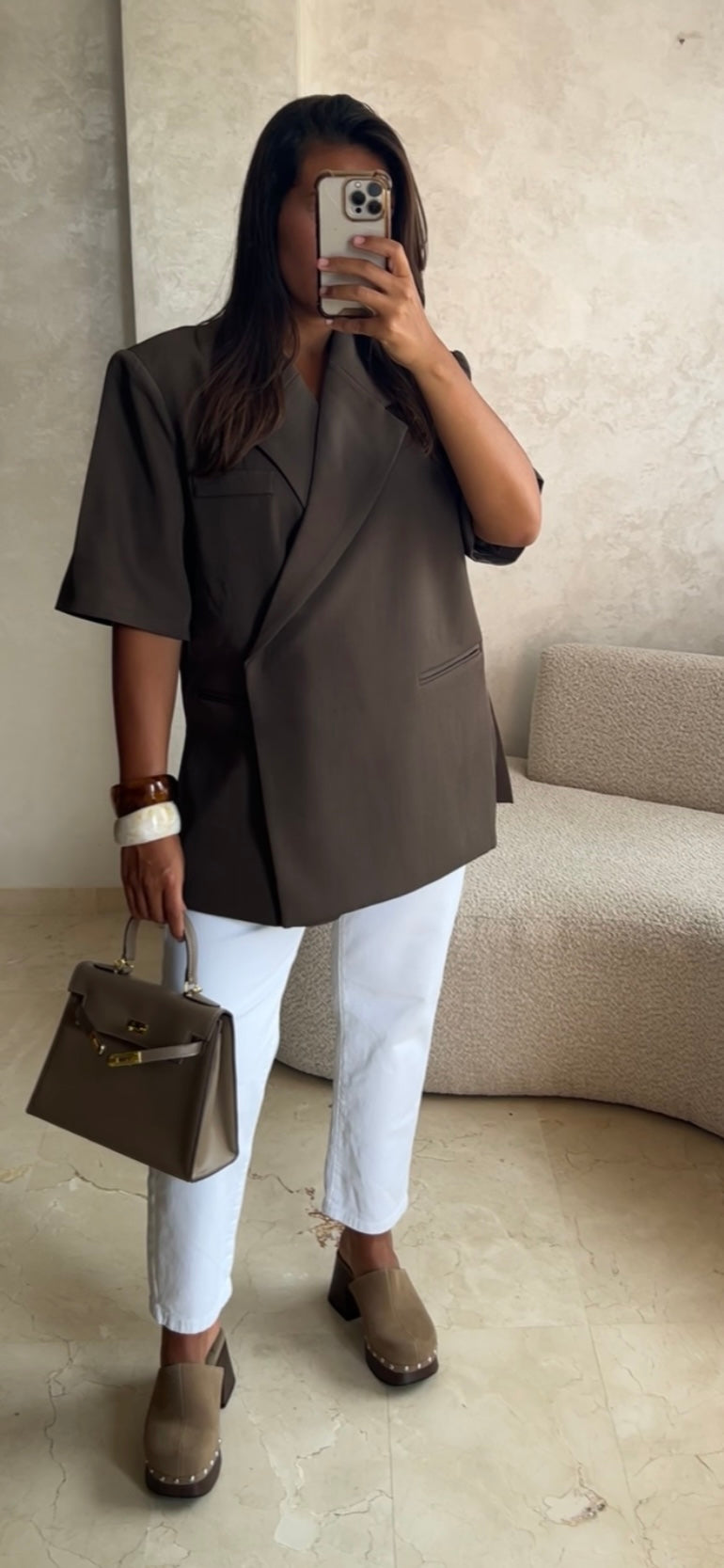 Blazer manche courte choco