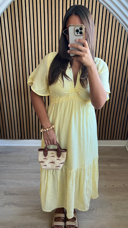 Robe longue jaune