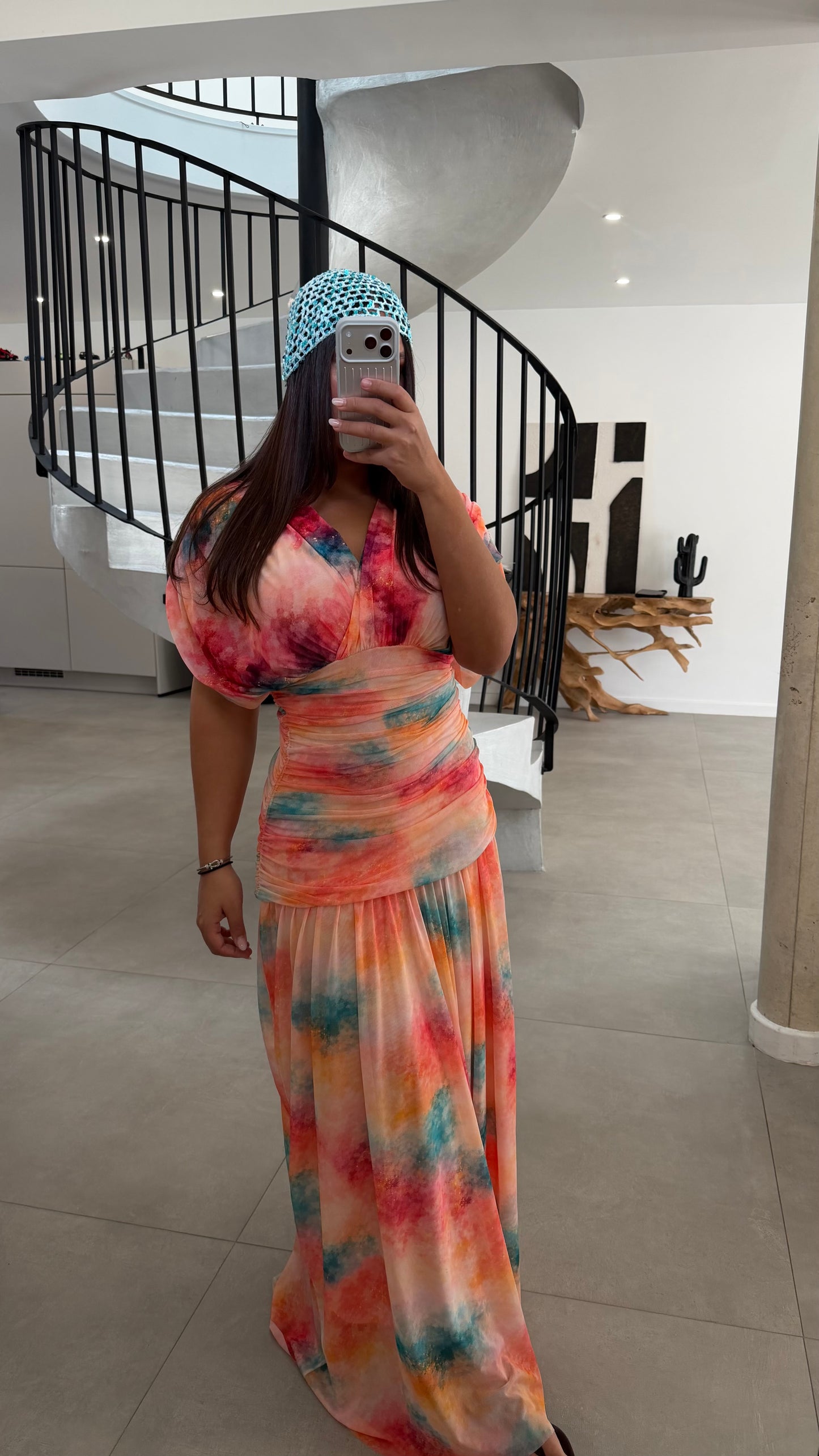 Robe longue en résille