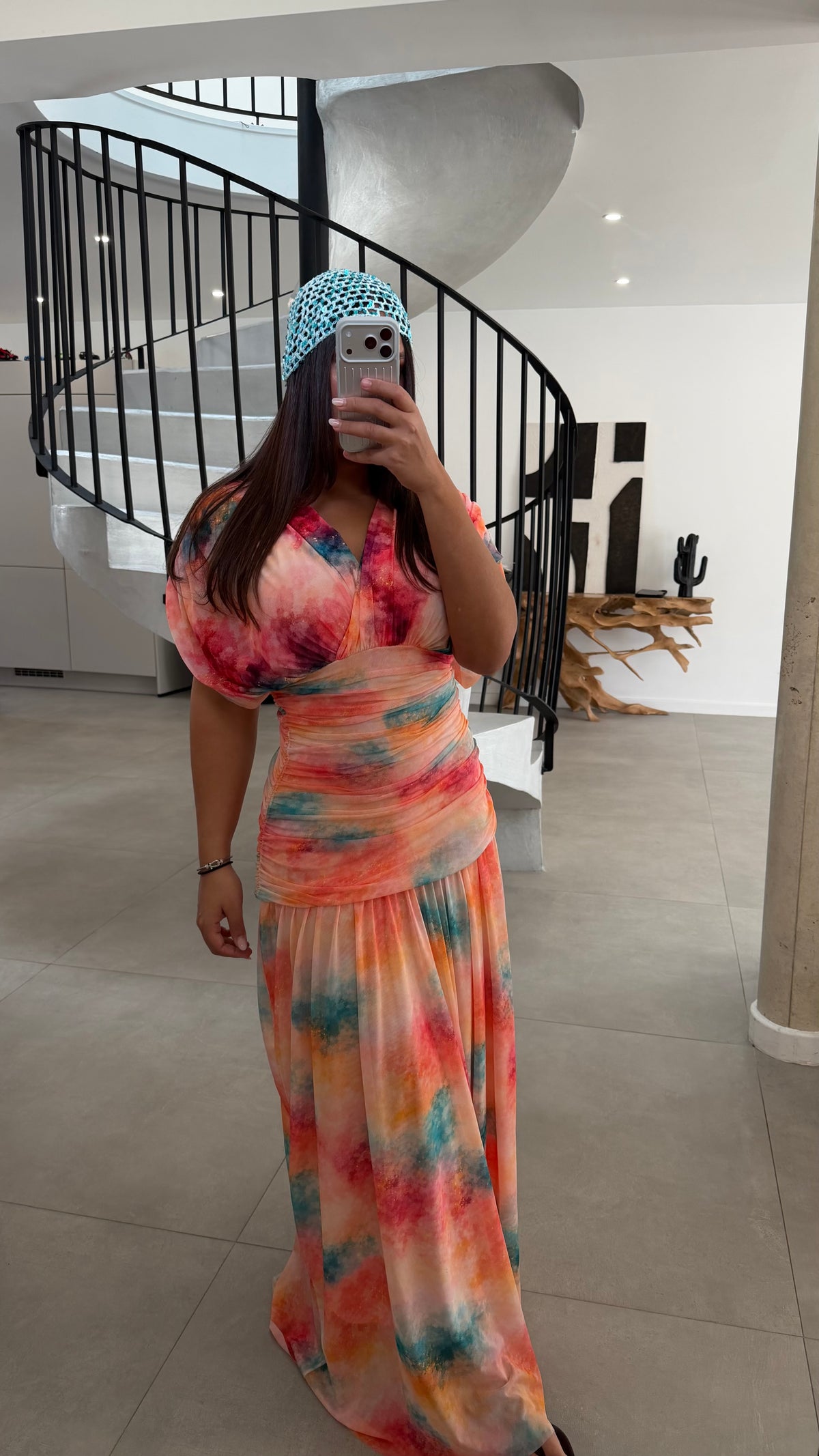 Robe longue en résille