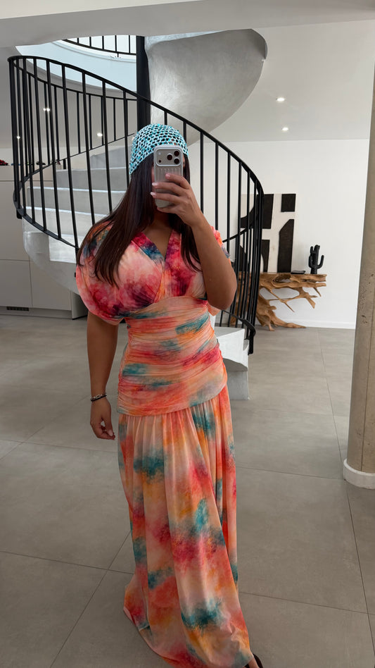 Robe longue en résille