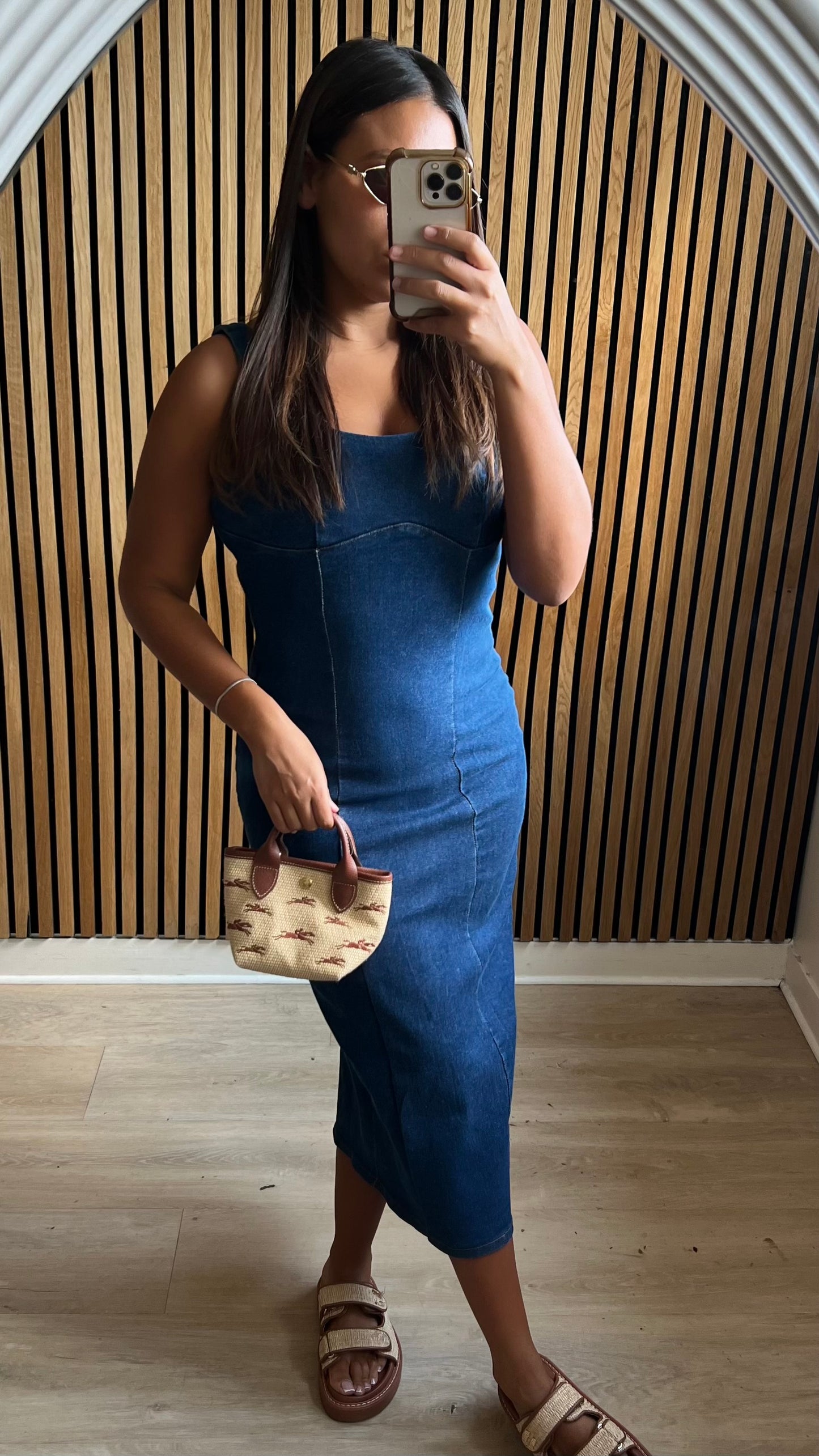 Robe longue en jean