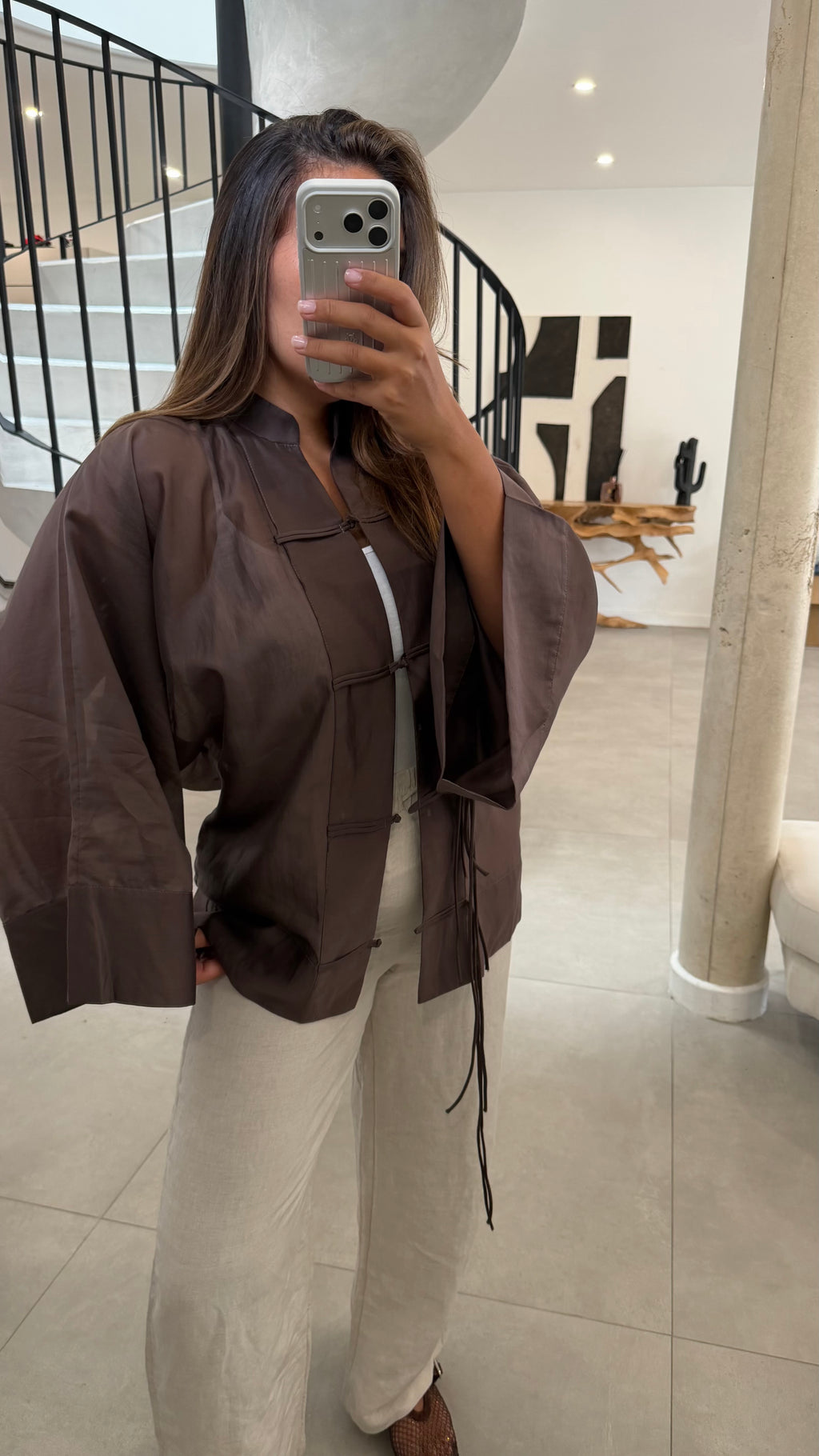 Blouse fluide marron