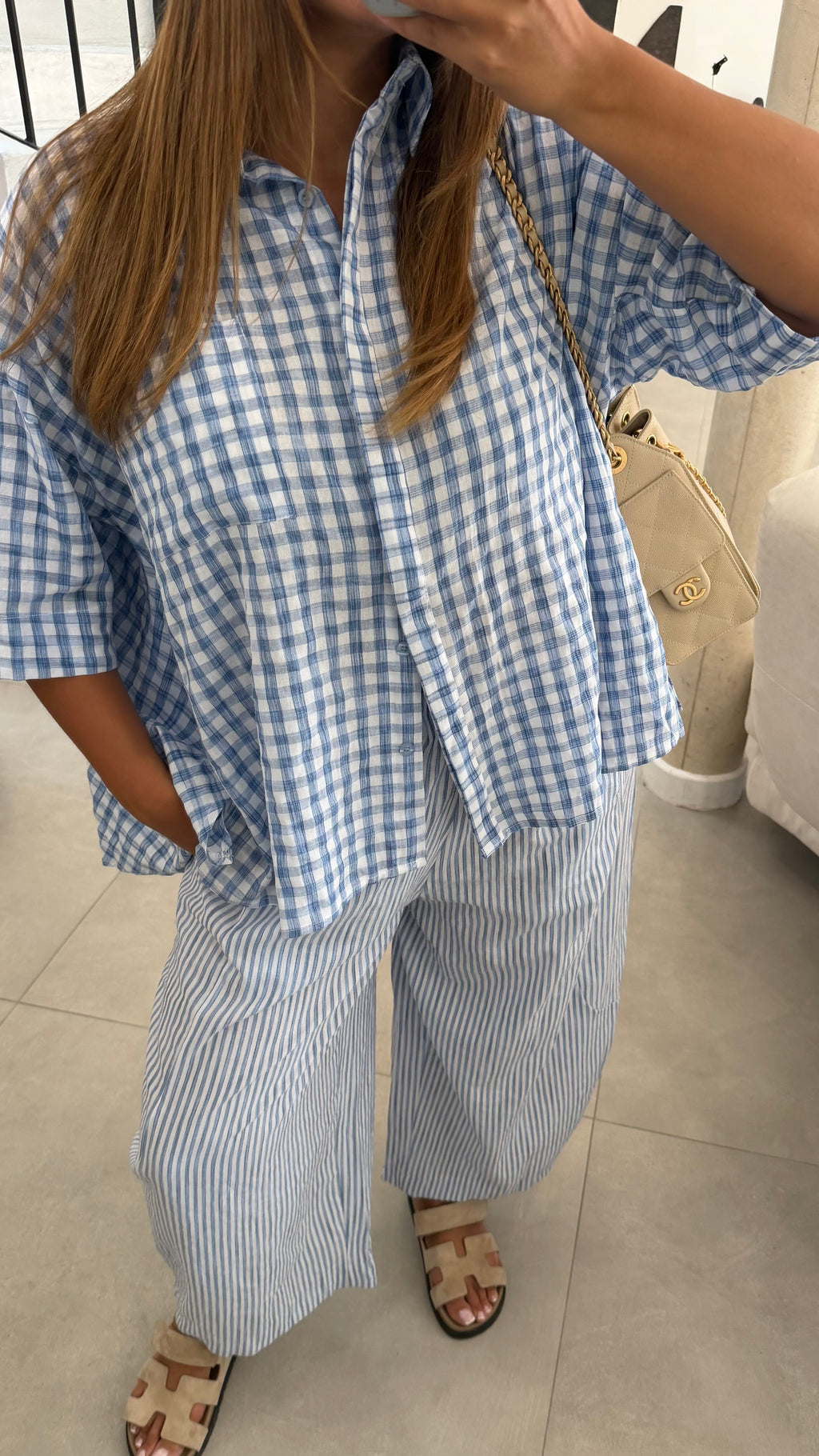 Ensemble Vichy bleu