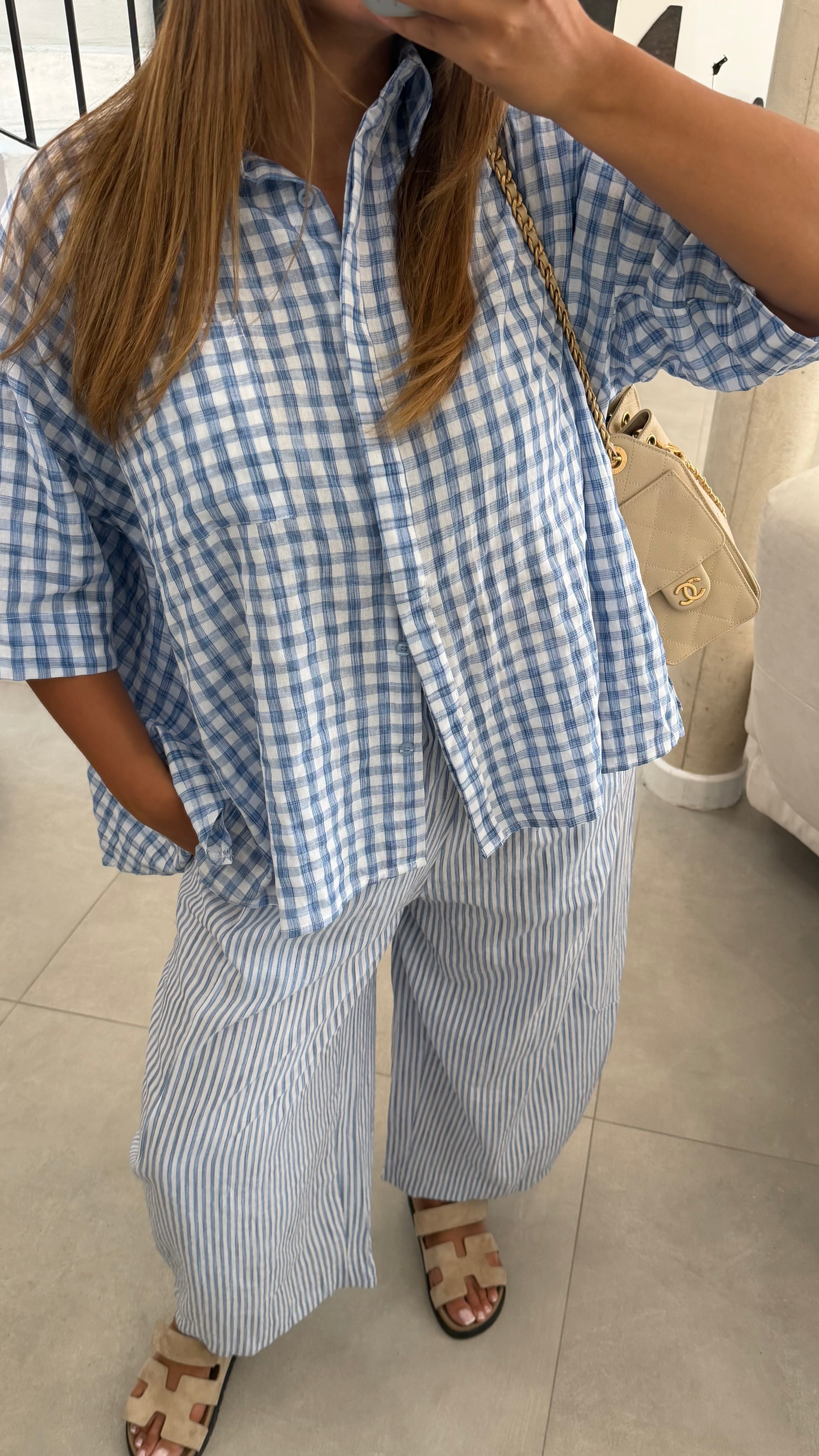 Ensemble Vichy bleu