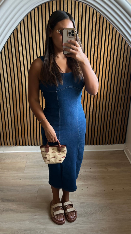 Robe longue en jean