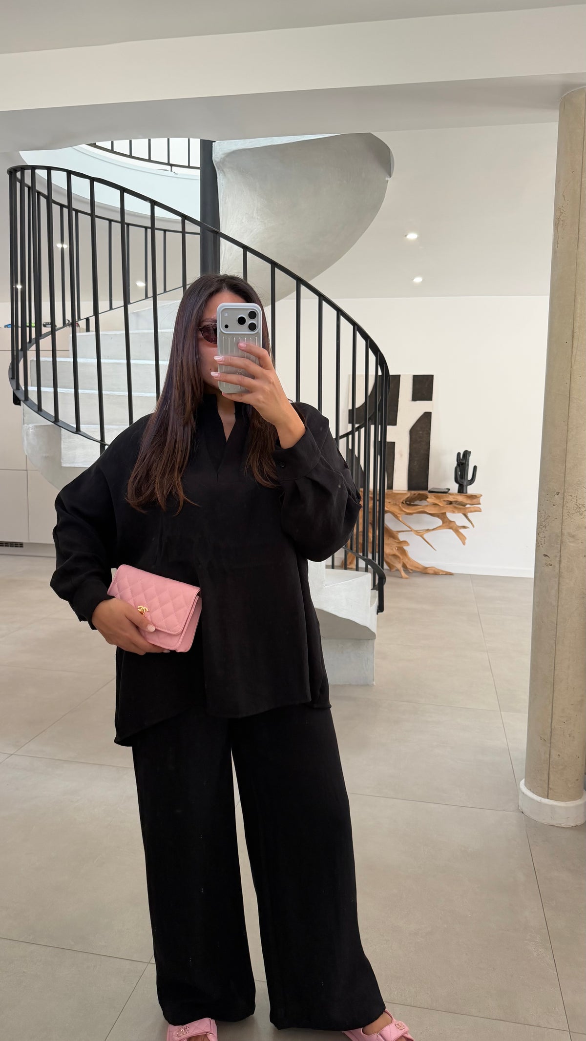 Ensemble noir en viscose