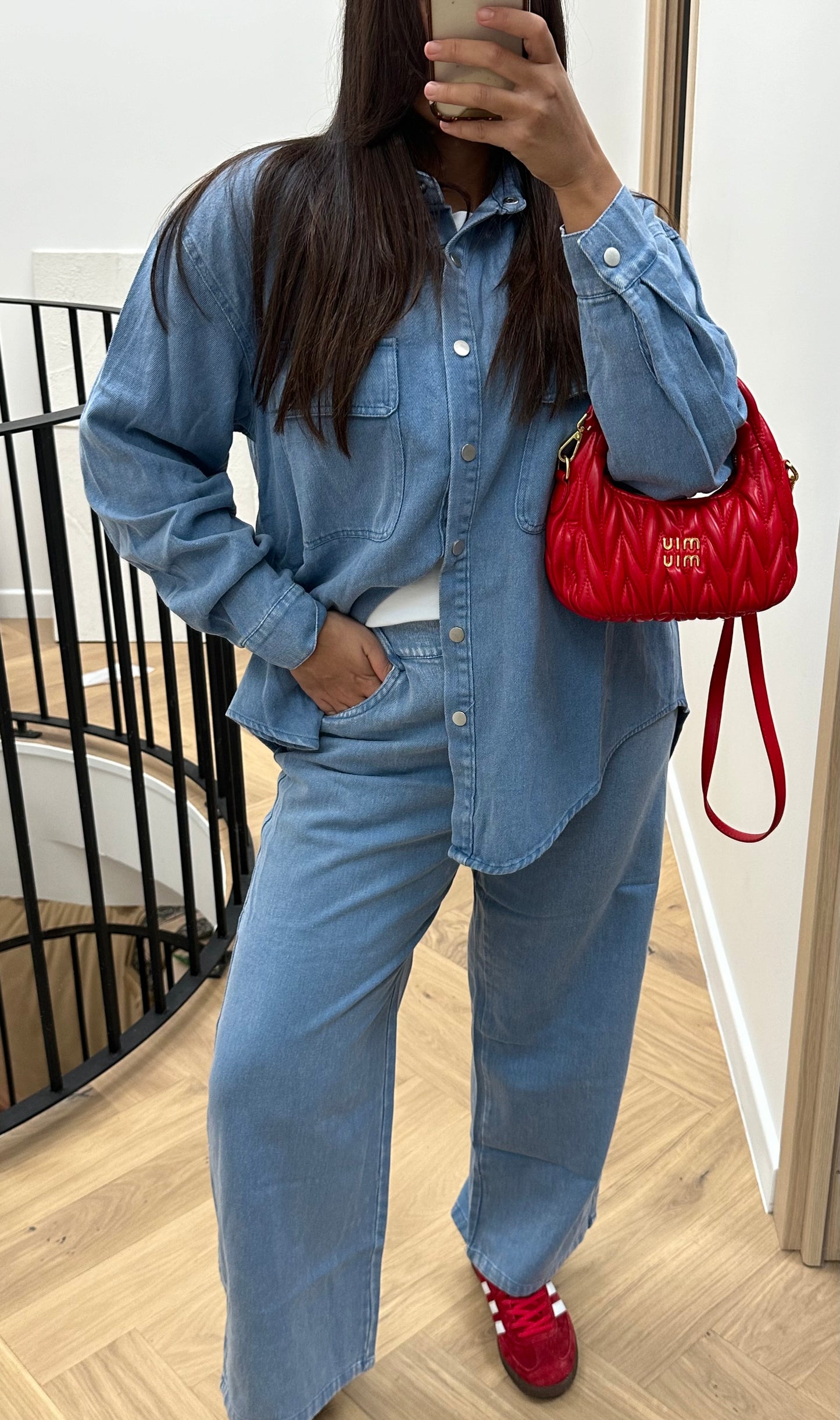 Ensemble oversize en jean bleu clair