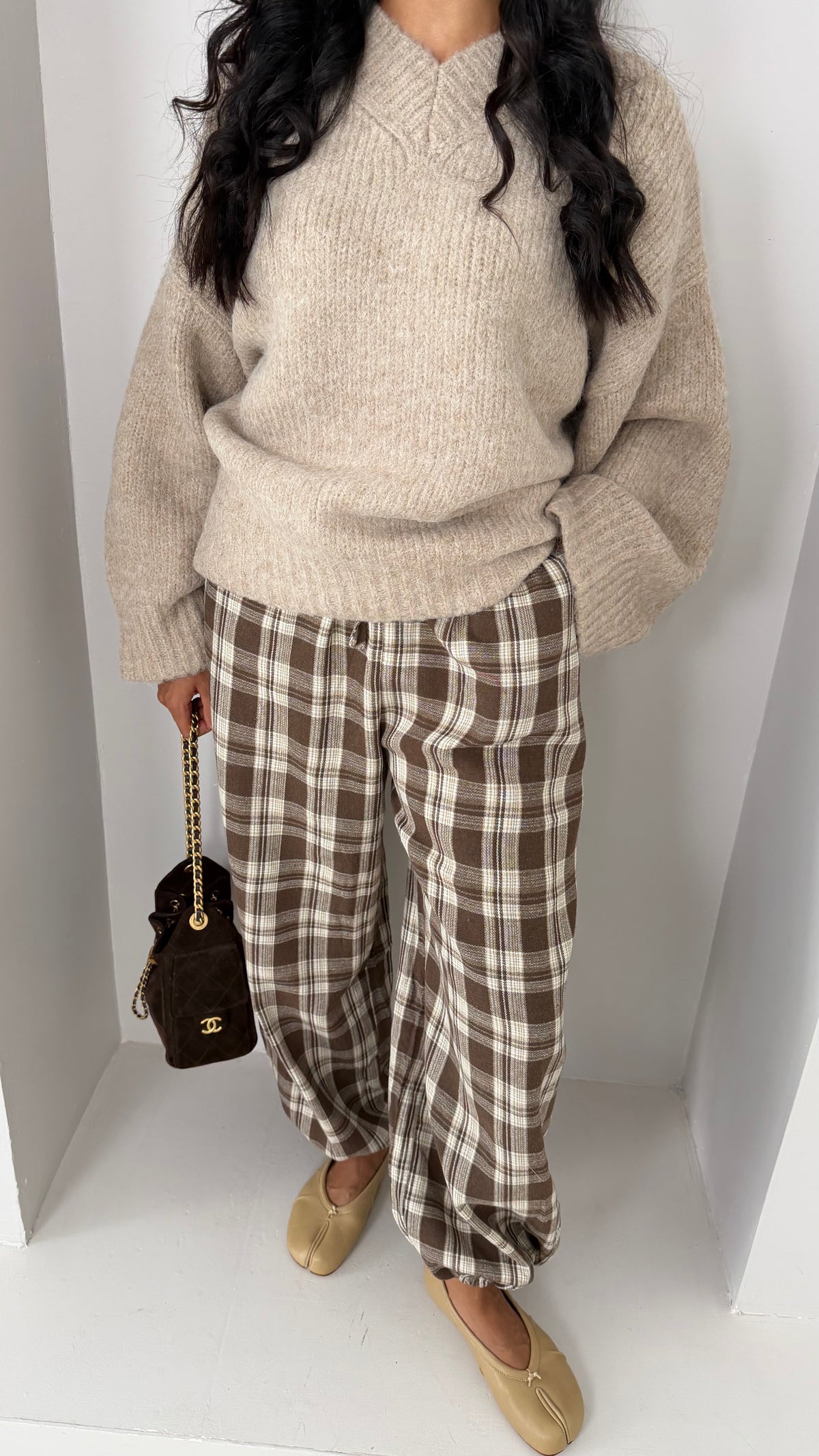 Pantalon ballon à carreaux