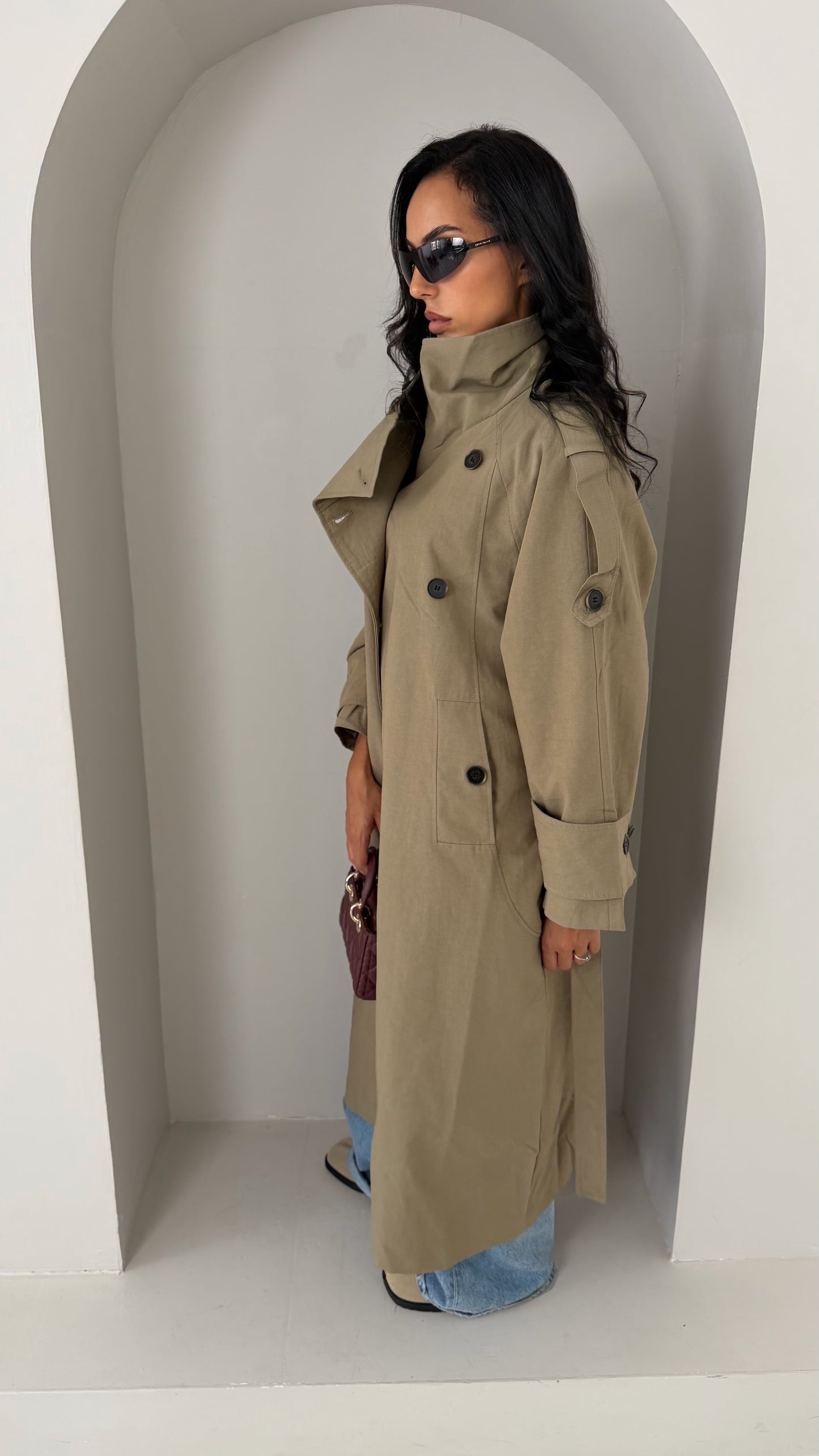 Trench long beige