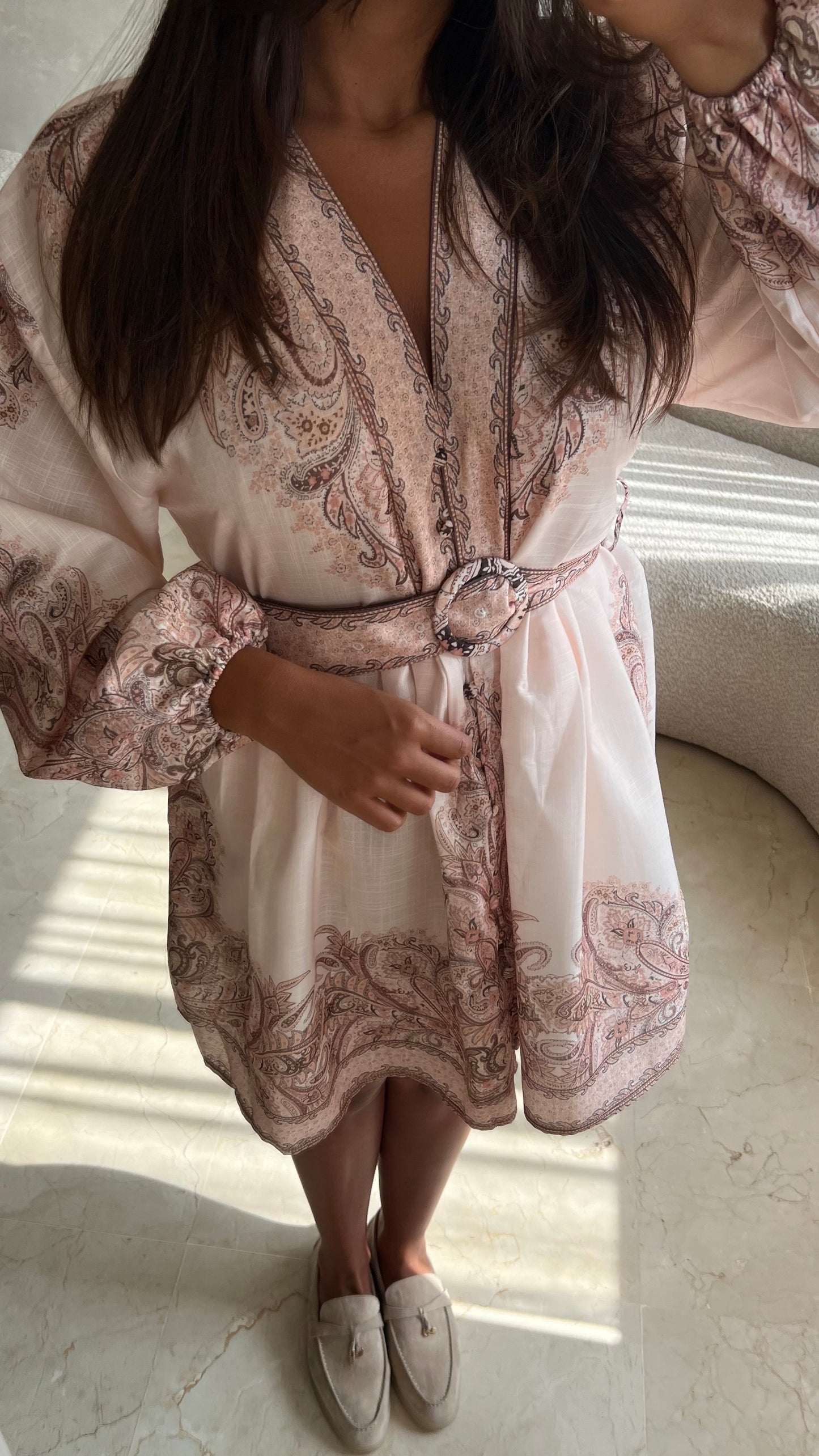 Robe courte à motifs