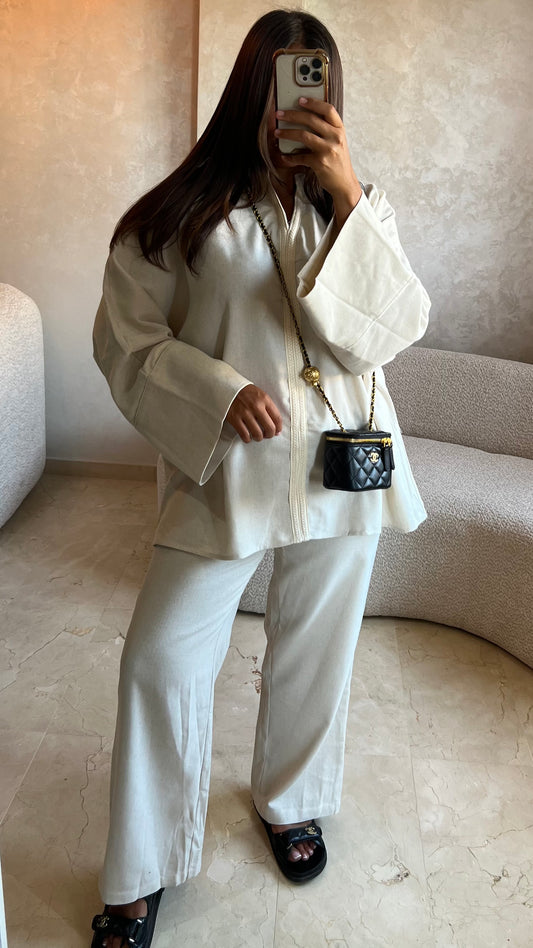 Ensemble souk en lin beige