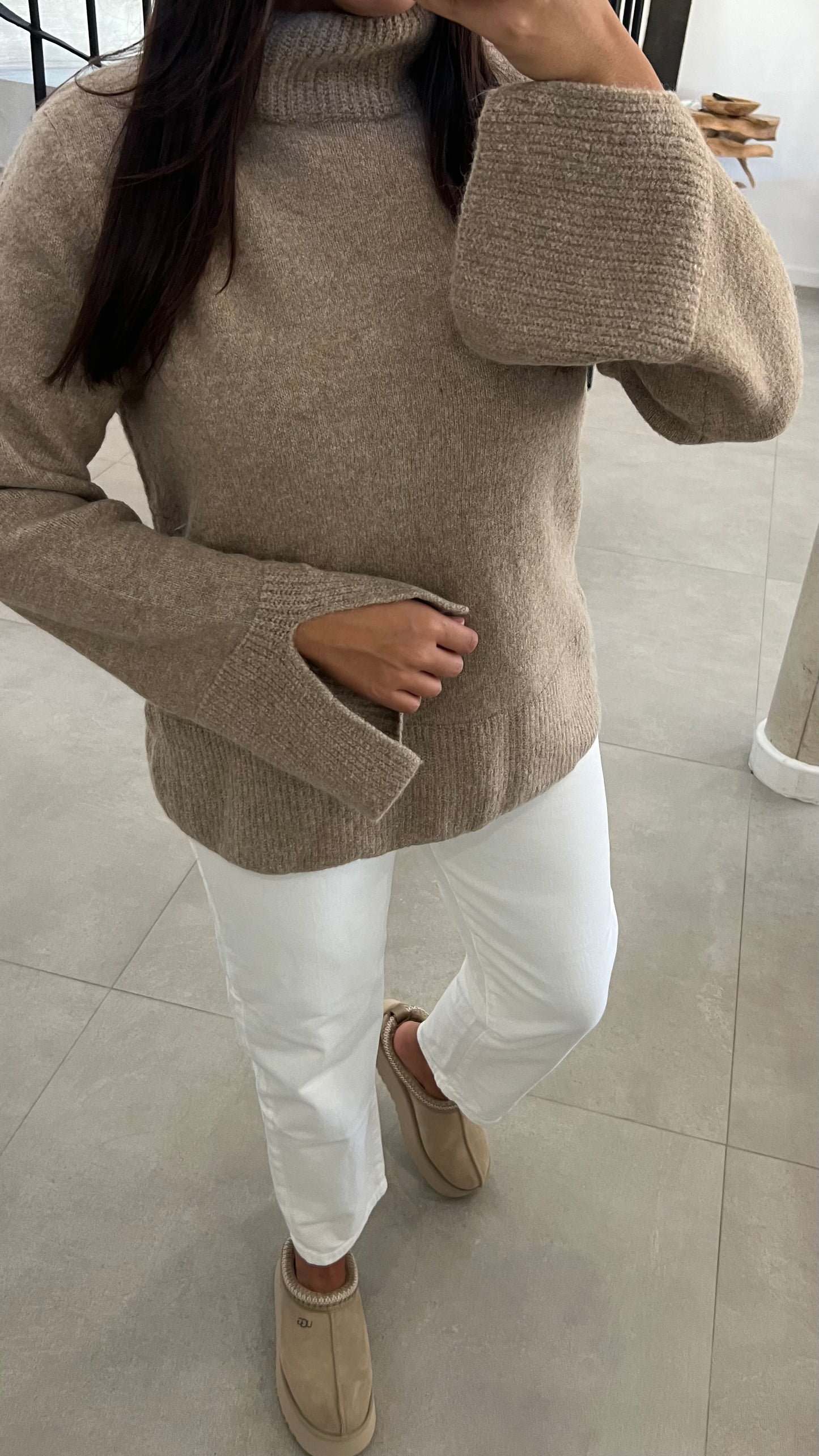 Pull doux beige