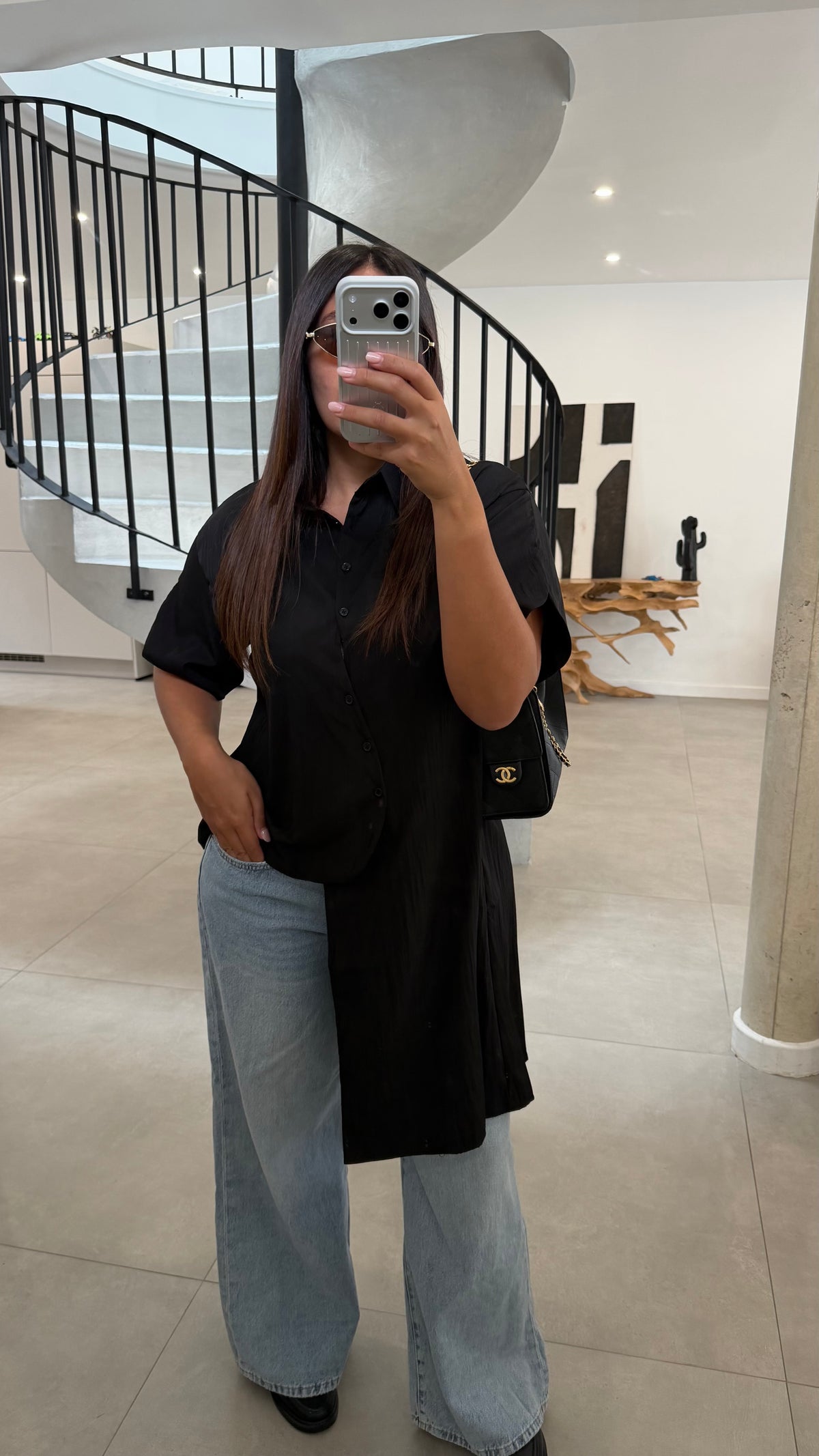 Chemise asymétrique noir